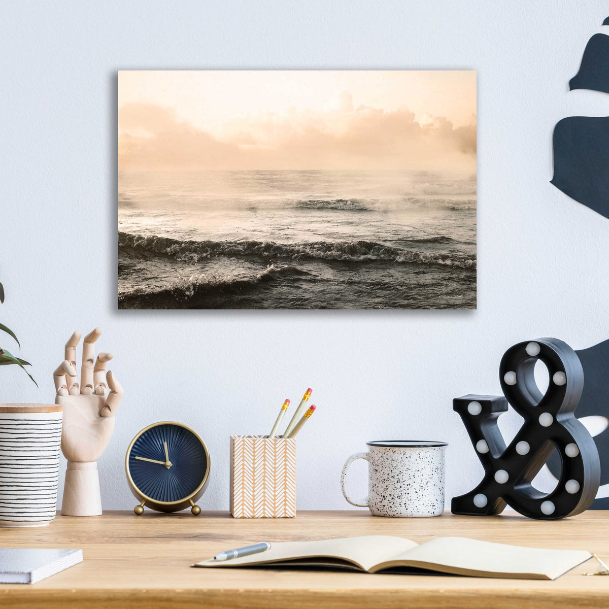 Epic Art 'Moody Ocean' by Susan Ball, Acrylic Glass Wall Art,16x12