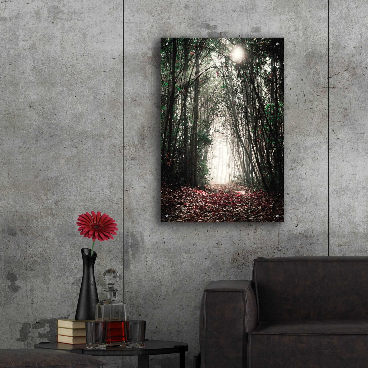 Epic Art 'Path In The Woods' by Susan Ball, Acrylic Glass Wall Art,24x36