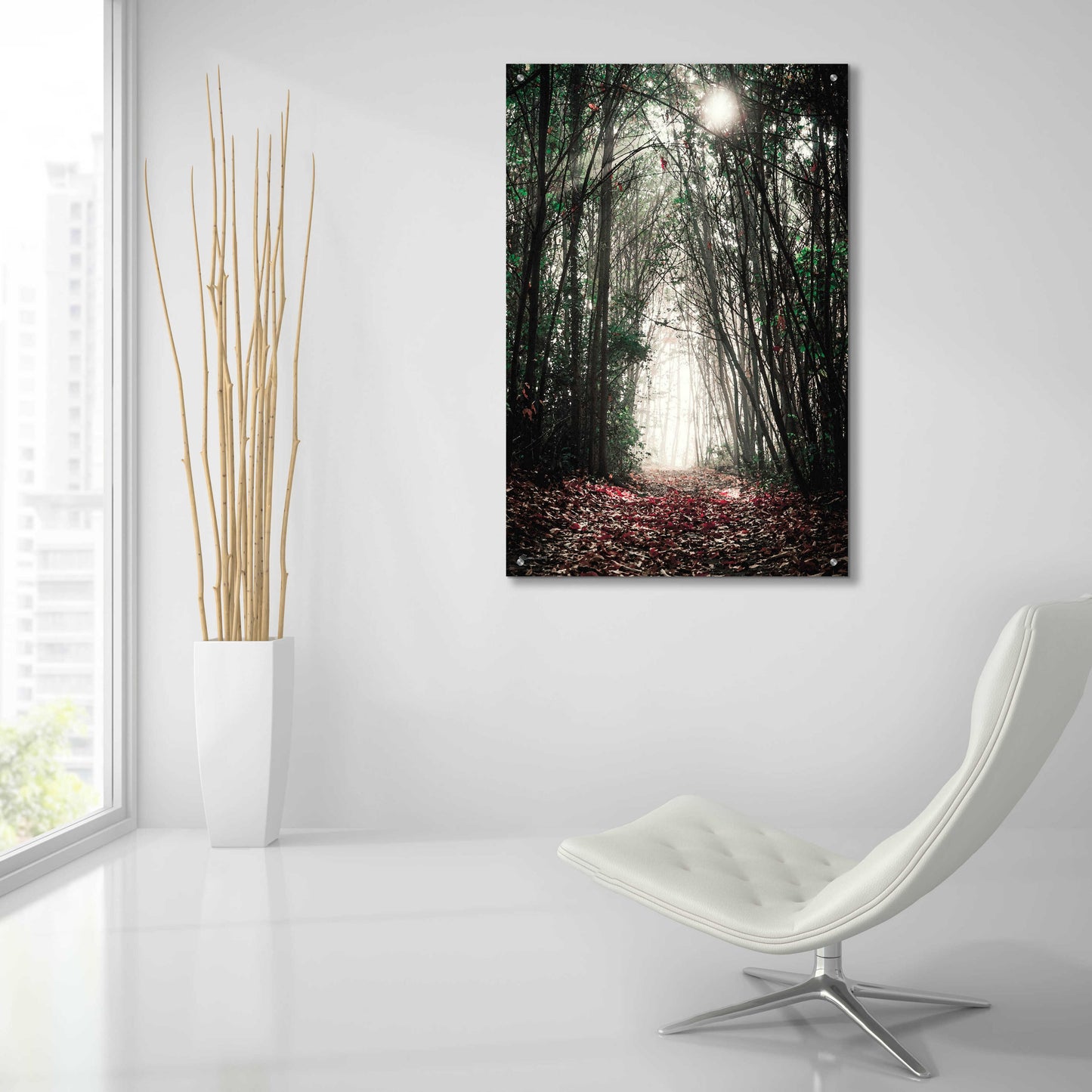 Epic Art 'Path In The Woods' by Susan Ball, Acrylic Glass Wall Art,24x36