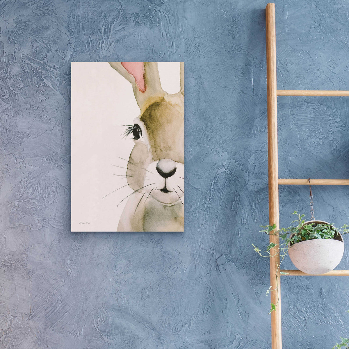 Epic Art 'Peeking Bunny' by Susan Ball, Acrylic Glass Wall Art,16x24