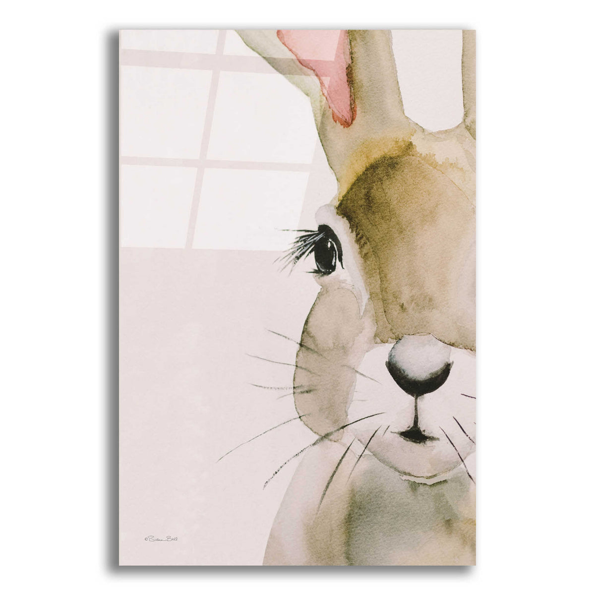 Epic Art 'Peeking Bunny' by Susan Ball, Acrylic Glass Wall Art