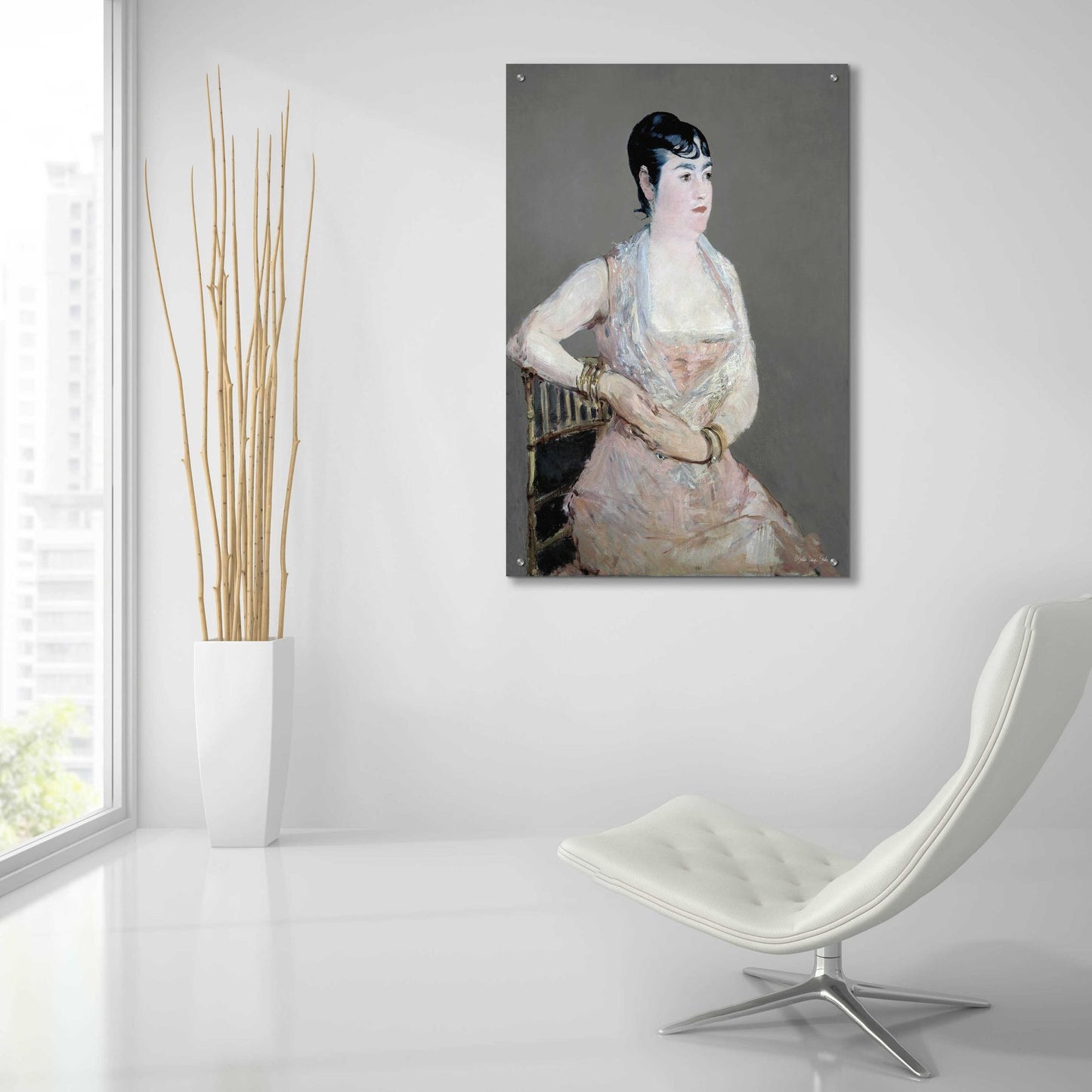 Epic Art 'Lady In Pink' by Stellar Design Studio, Acrylic Glass Wall Art,24x36