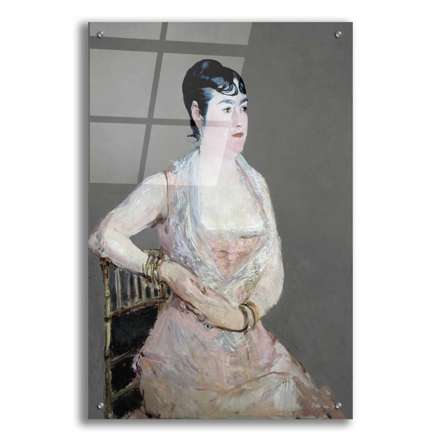 Epic Art 'Lady In Pink' by Stellar Design Studio, Acrylic Glass Wall Art,24x36