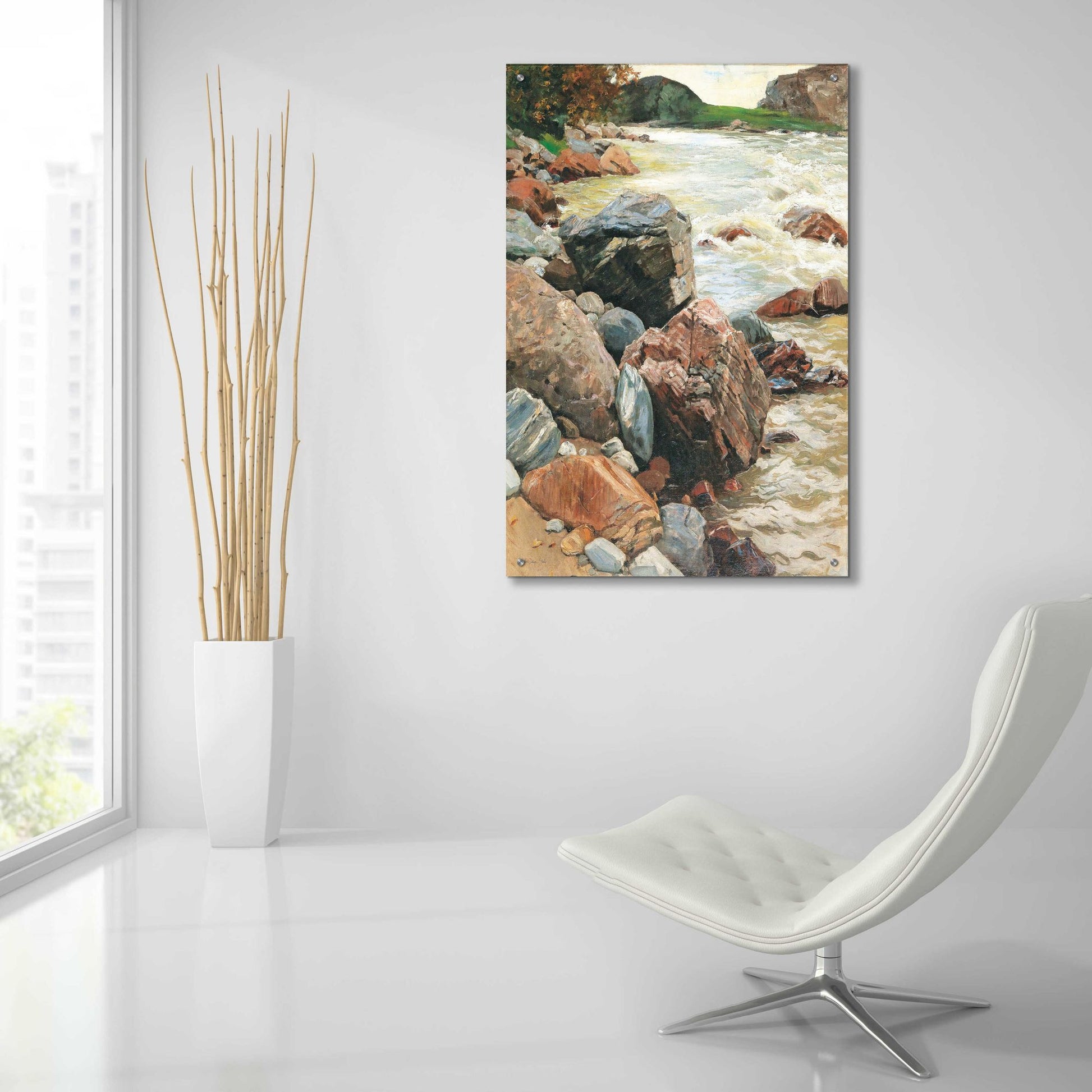 Epic Art 'River Rocks' by Stellar Design Studio, Acrylic Glass Wall Art,24x36