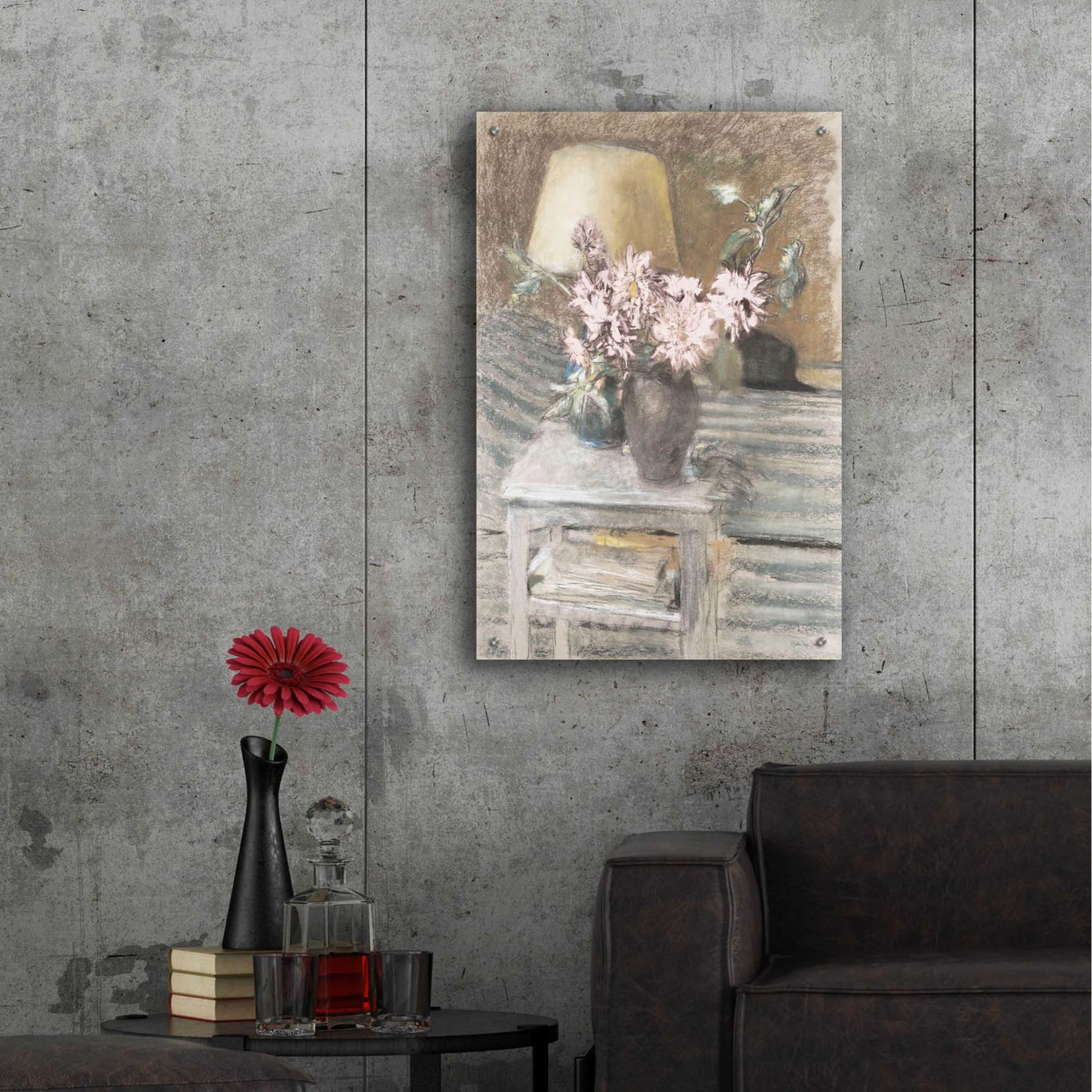 Epic Art 'Soft Floral In Vase' by Stellar Design Studio, Acrylic Glass Wall Art,24x36