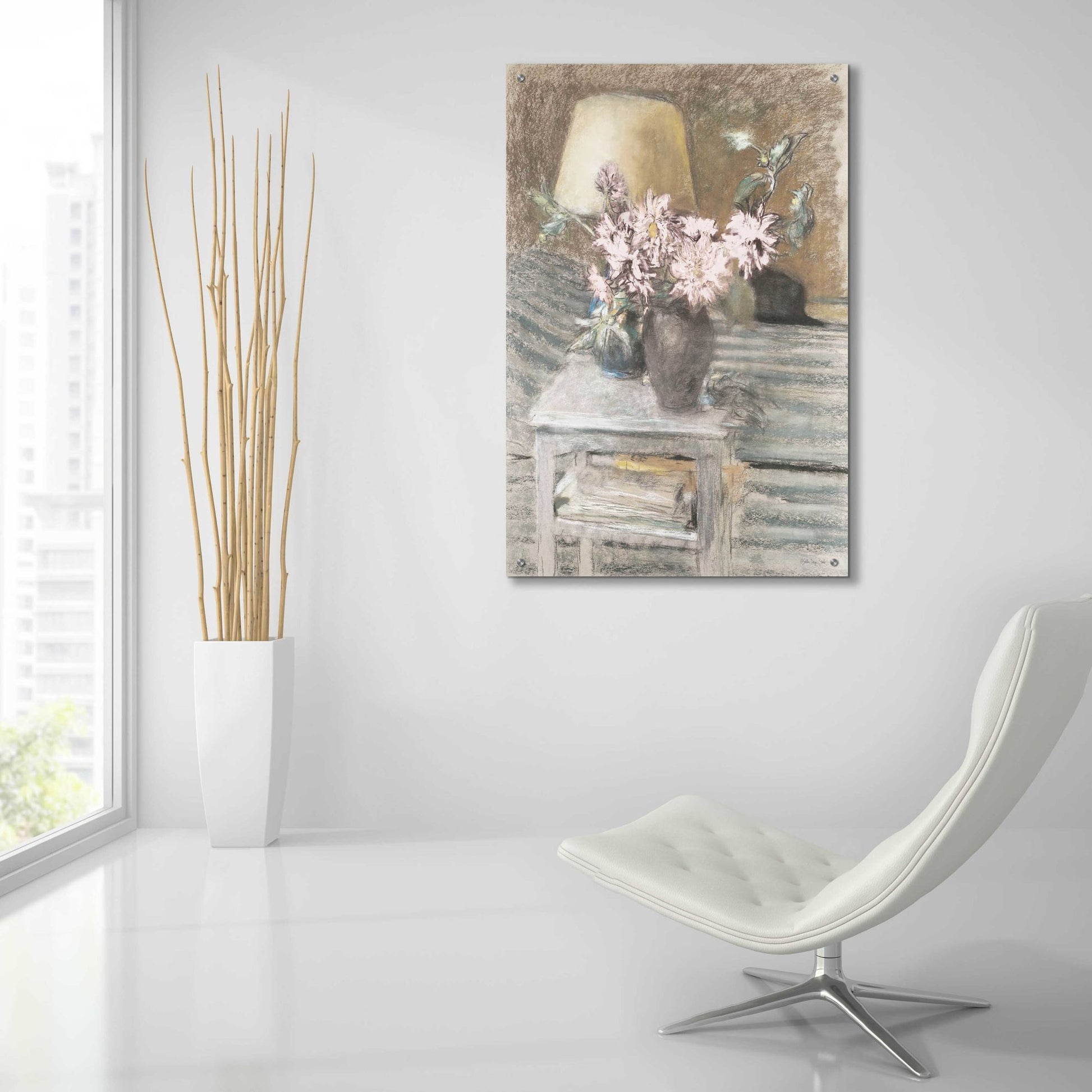 Epic Art 'Soft Floral In Vase' by Stellar Design Studio, Acrylic Glass Wall Art,24x36