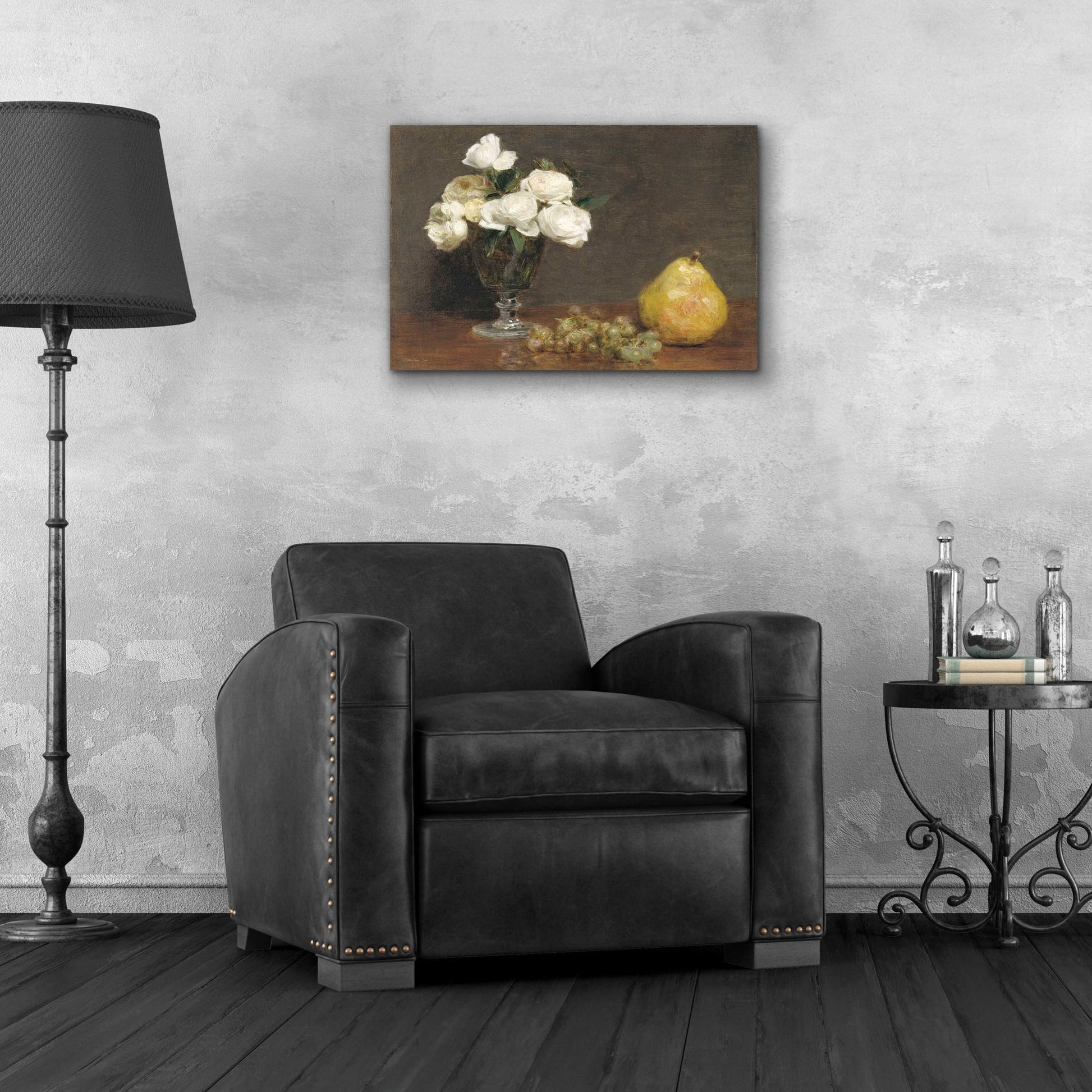 Epic Art 'White Roses And Fruit' by Stellar Design Studio, Acrylic Glass Wall Art,24x16