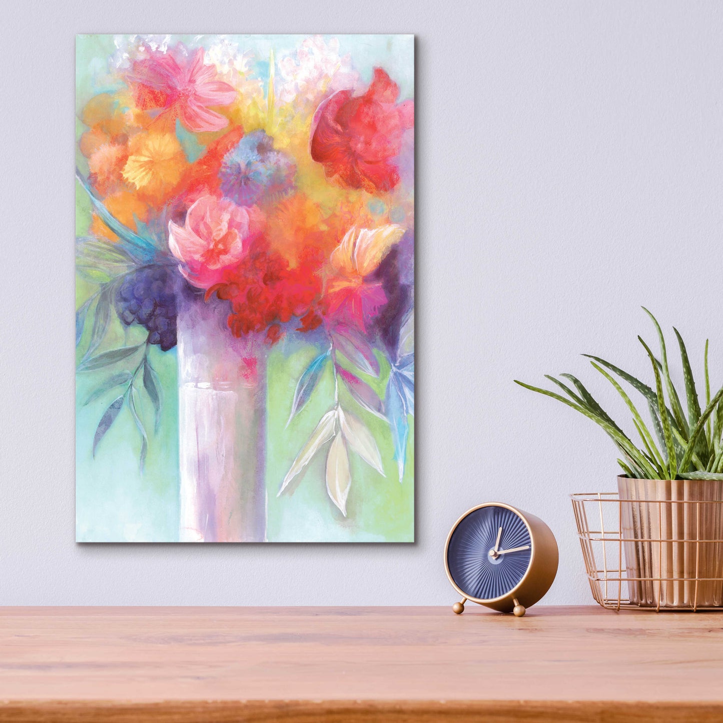 Epic Art 'Bright And Cheery Flowers' by Dogwood Portfolio, Acrylic Glass Wall Art,12x16