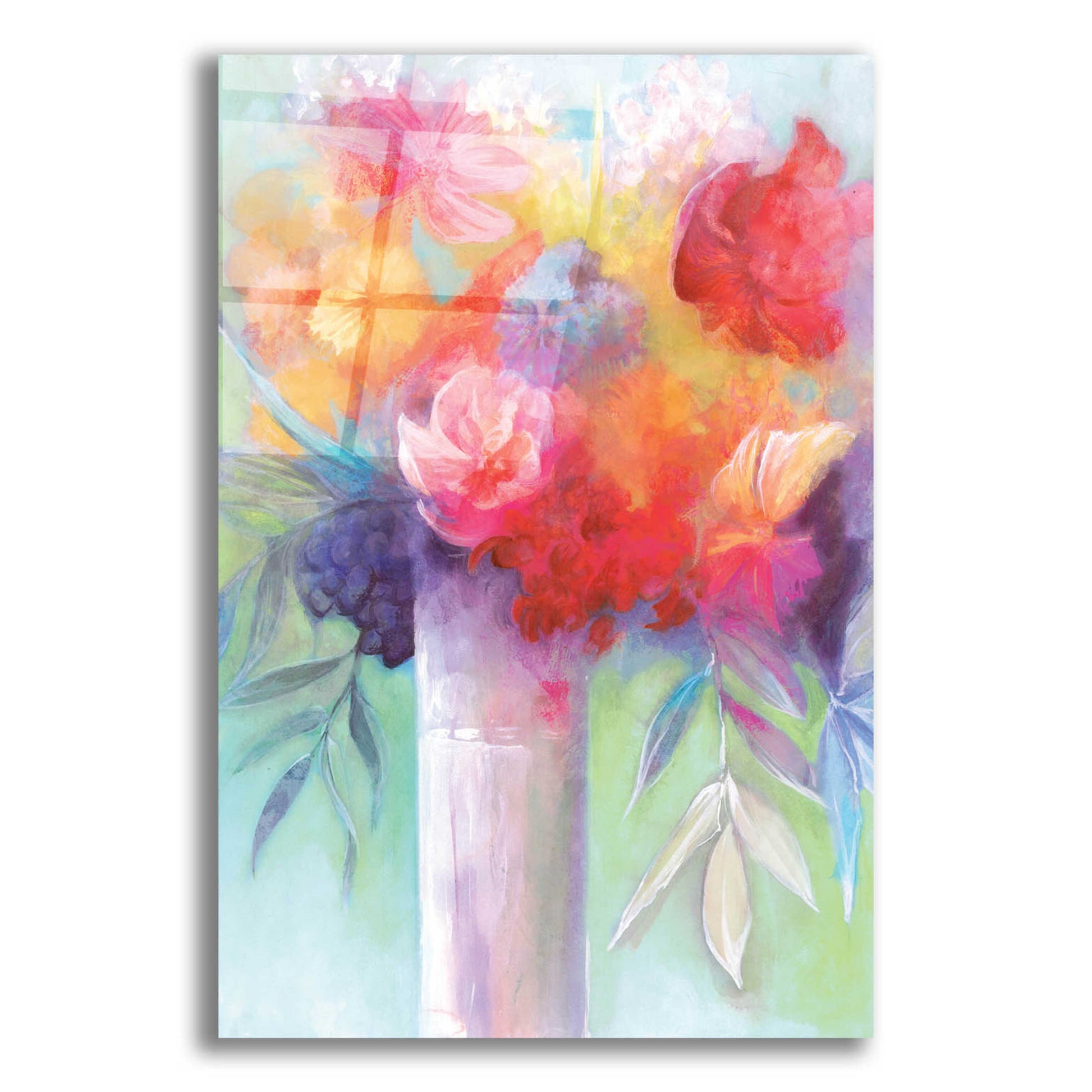 Epic Art 'Bright And Cheery Flowers' by Dogwood Portfolio, Acrylic Glass Wall Art,12x16