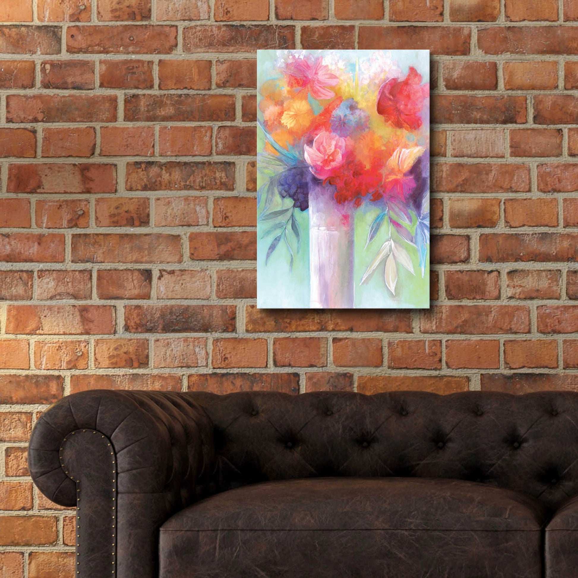 Epic Art 'Bright And Cheery Flowers' by Dogwood Portfolio, Acrylic Glass Wall Art,16x24