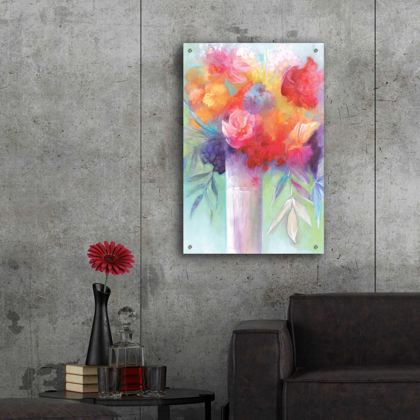 Epic Art 'Bright And Cheery Flowers' by Dogwood Portfolio, Acrylic Glass Wall Art,24x36