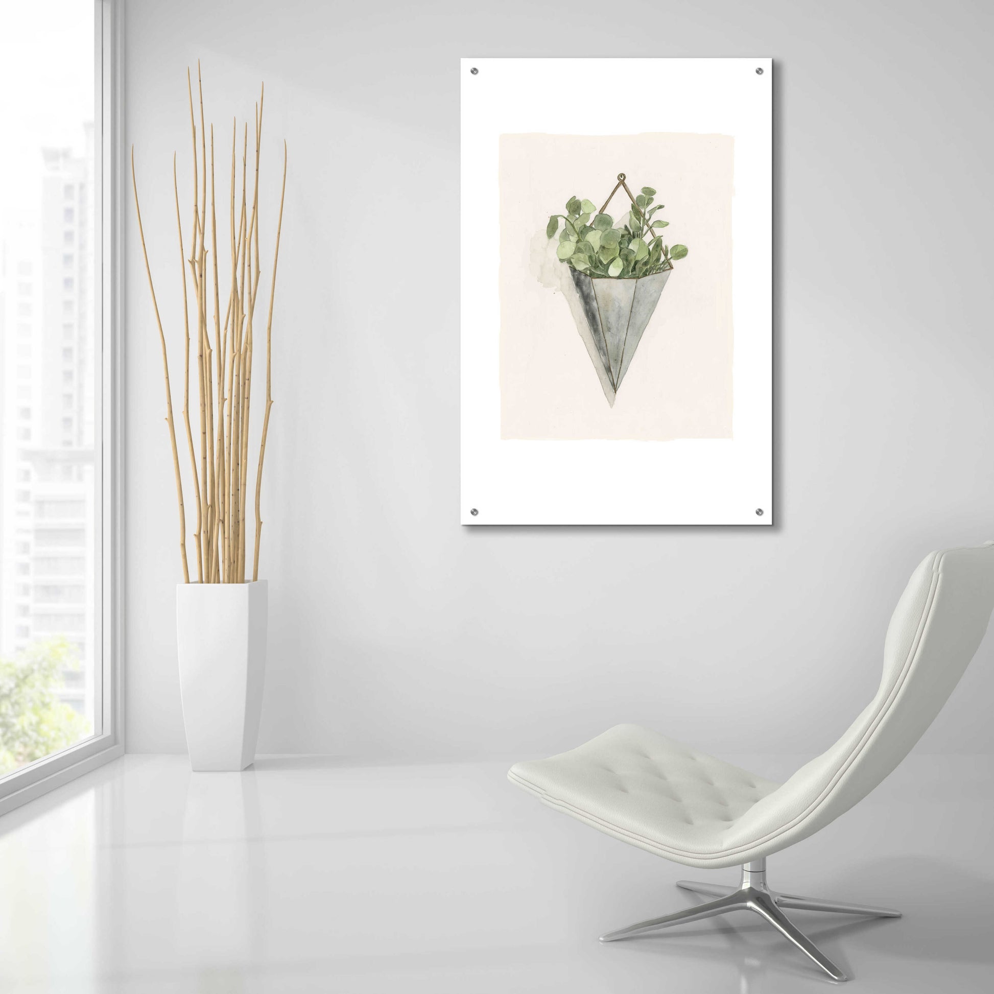 Epic Art 'Eucalyptus Wall Pocket' by Dogwood Portfolio, Acrylic Glass Wall Art,24x36