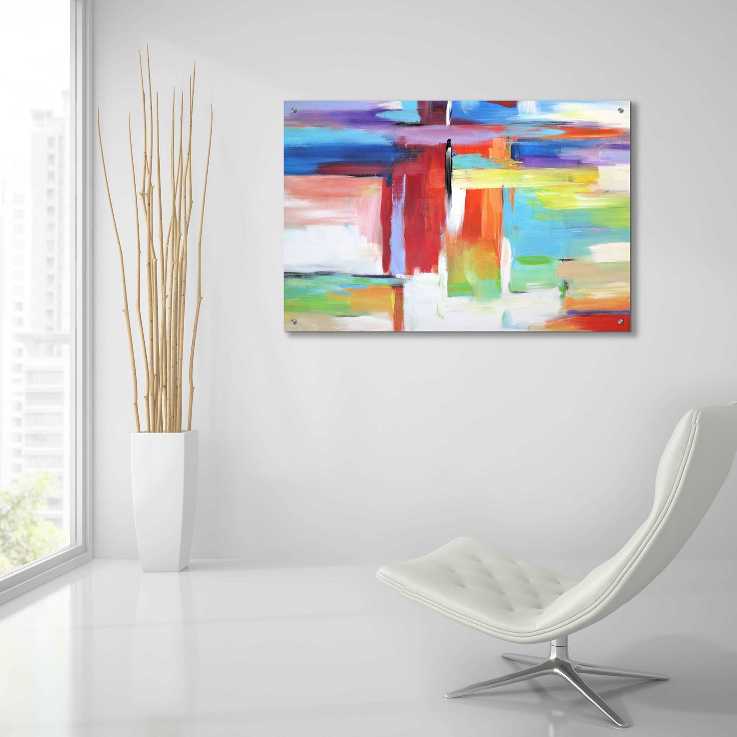 Epic Art 'Abstract City Lights' by Christov Art, Acrylic Glass Wall Art,36x24