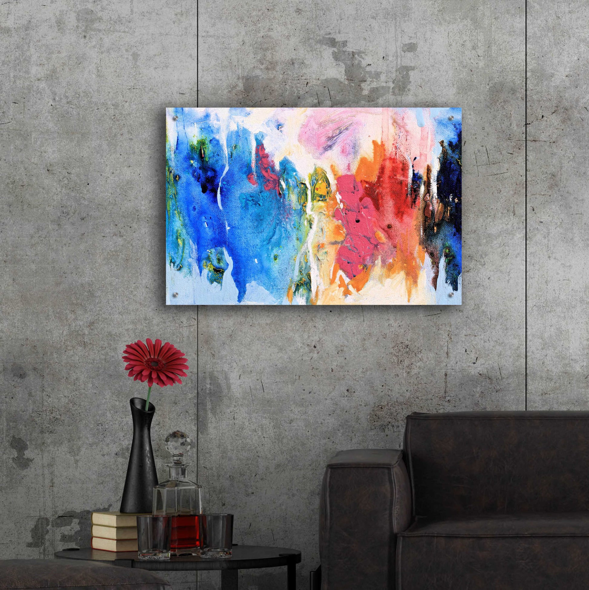 Epic Art 'Abstract Composition 14' by Christov Art, Acrylic Glass Wall Art,36x24