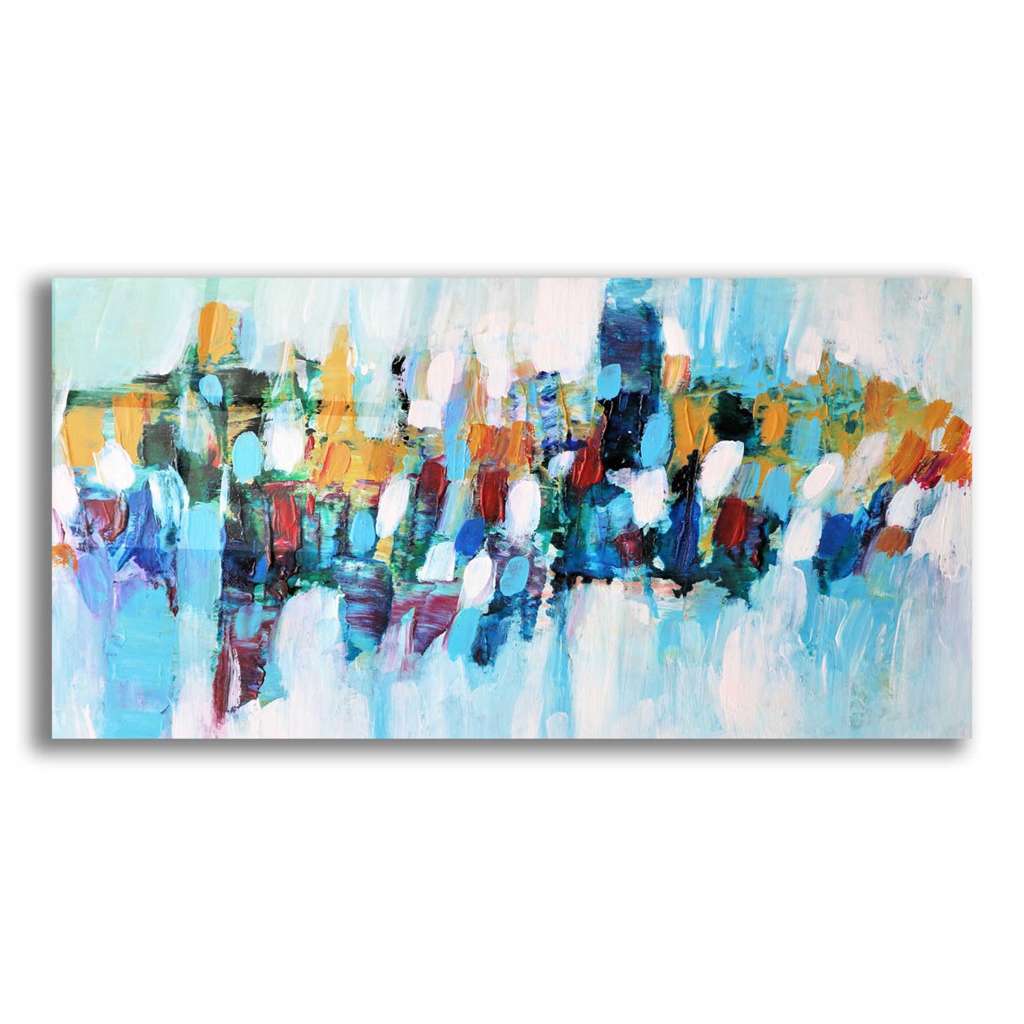 Epic Art 'Abstract Garden 5' by Christov Art, Acrylic Glass Wall Art,24x12