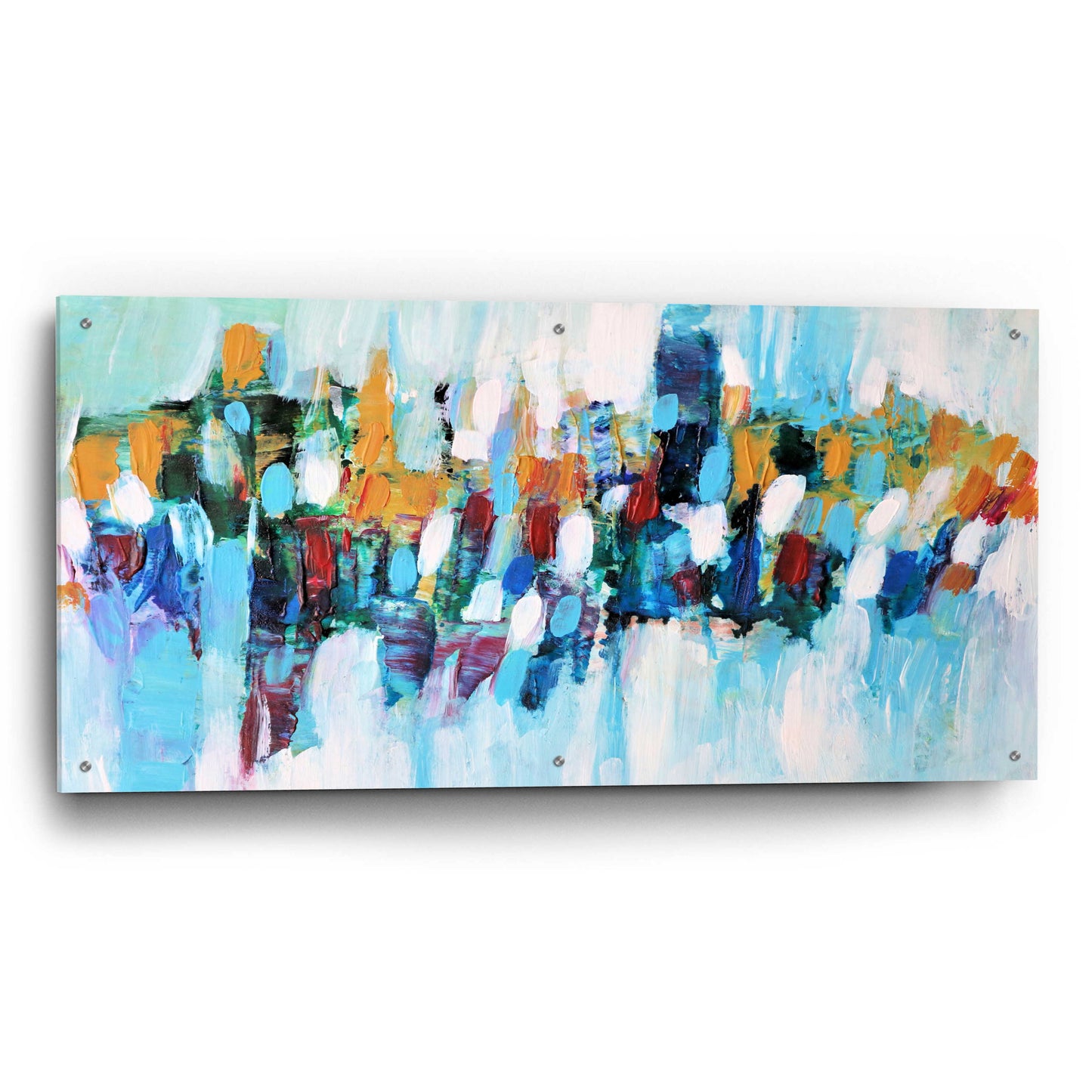 Epic Art 'Abstract Garden 5' by Christov Art, Acrylic Glass Wall Art,48x24