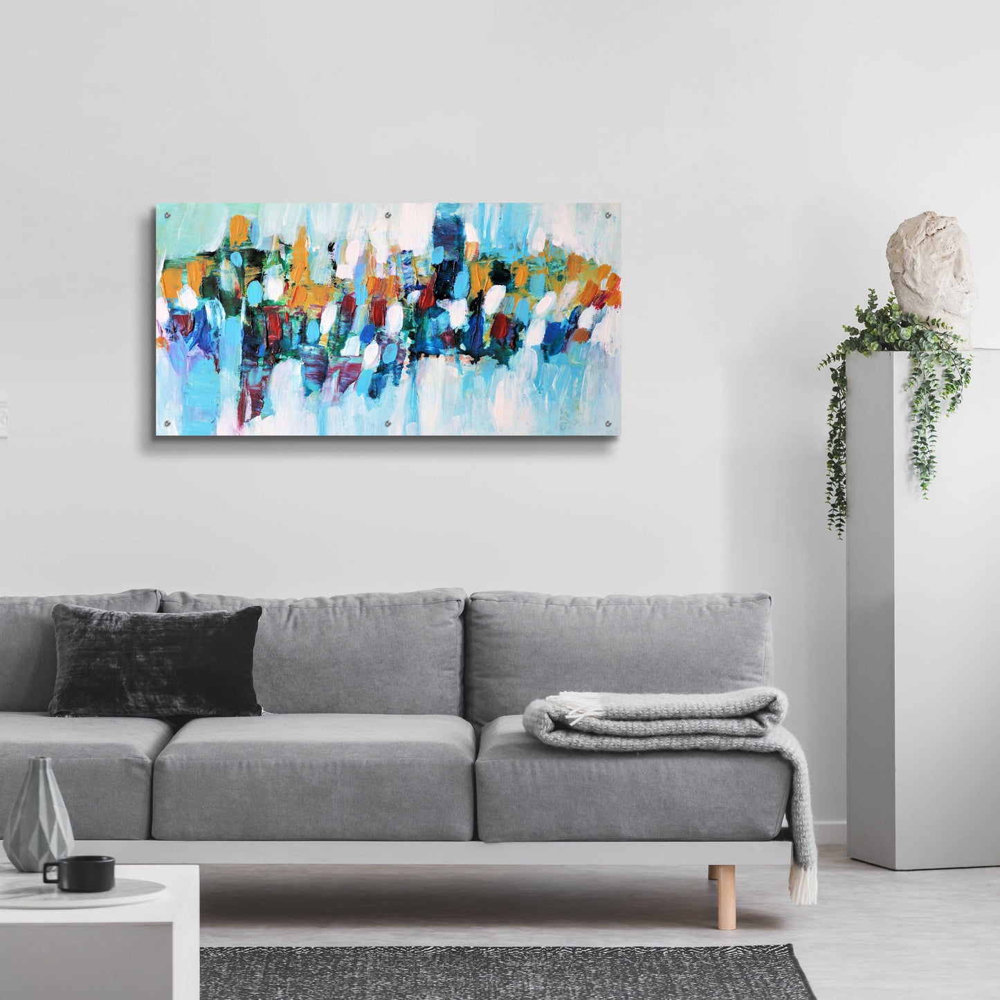 Epic Art 'Abstract Garden 5' by Christov Art, Acrylic Glass Wall Art,48x24