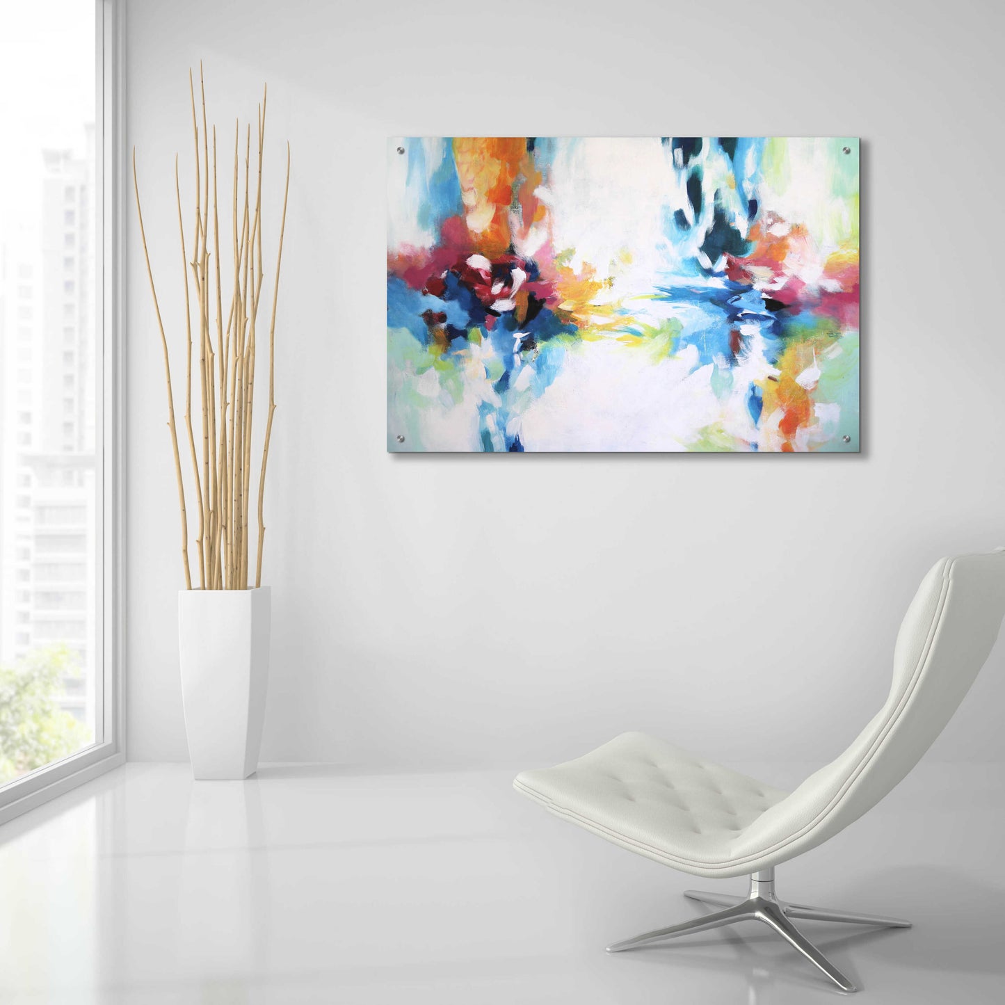 Epic Art 'Abstract Garden 9' by Christov Art, Acrylic Glass Wall Art,36x24