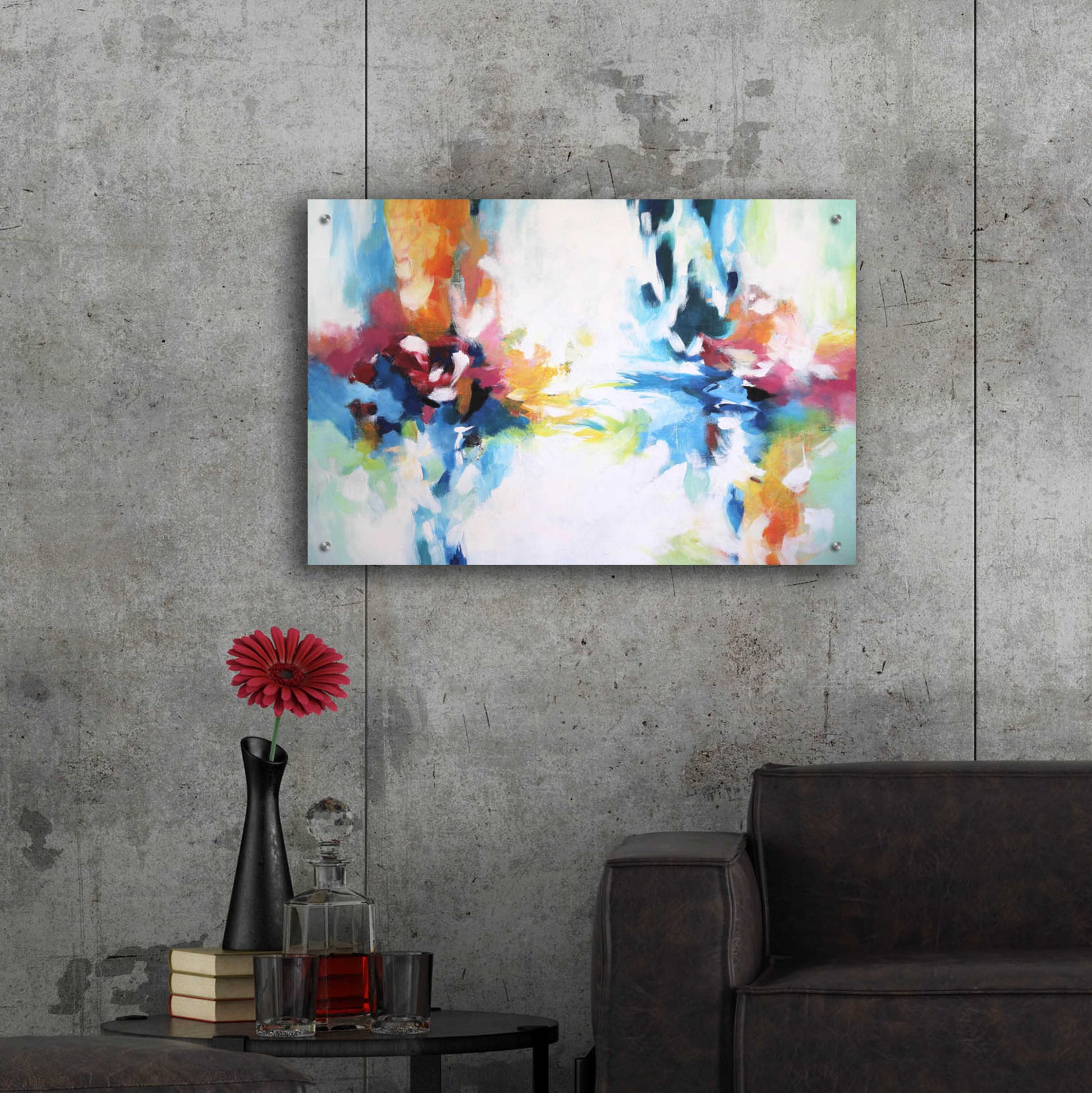 Epic Art 'Abstract Garden 9' by Christov Art, Acrylic Glass Wall Art,36x24