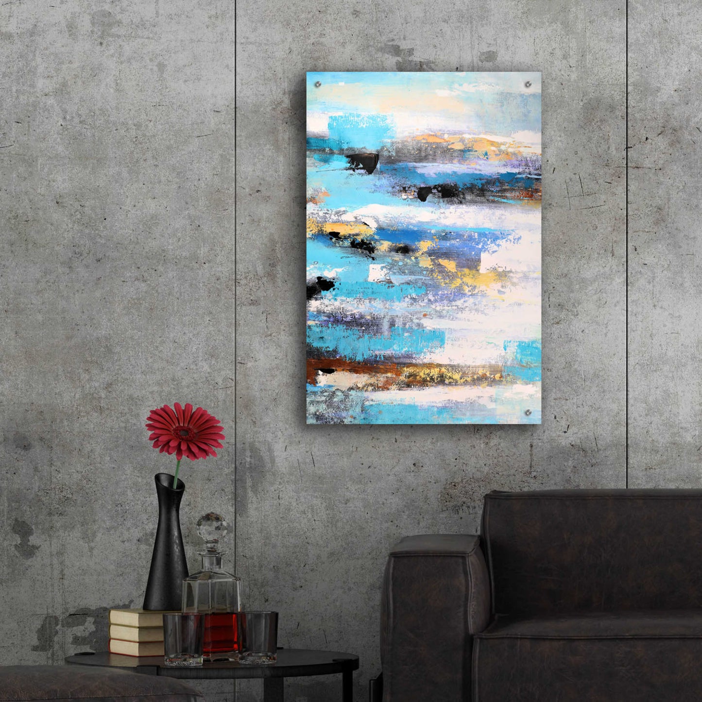 Epic Art 'Abstract Landscape' by Christov Art, Acrylic Glass Wall Art,24x36