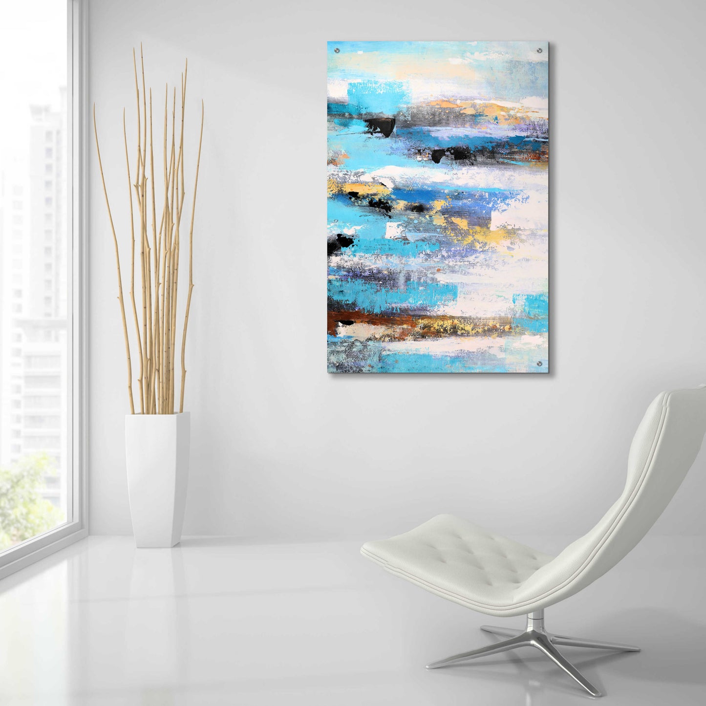 Epic Art 'Abstract Landscape' by Christov Art, Acrylic Glass Wall Art,24x36