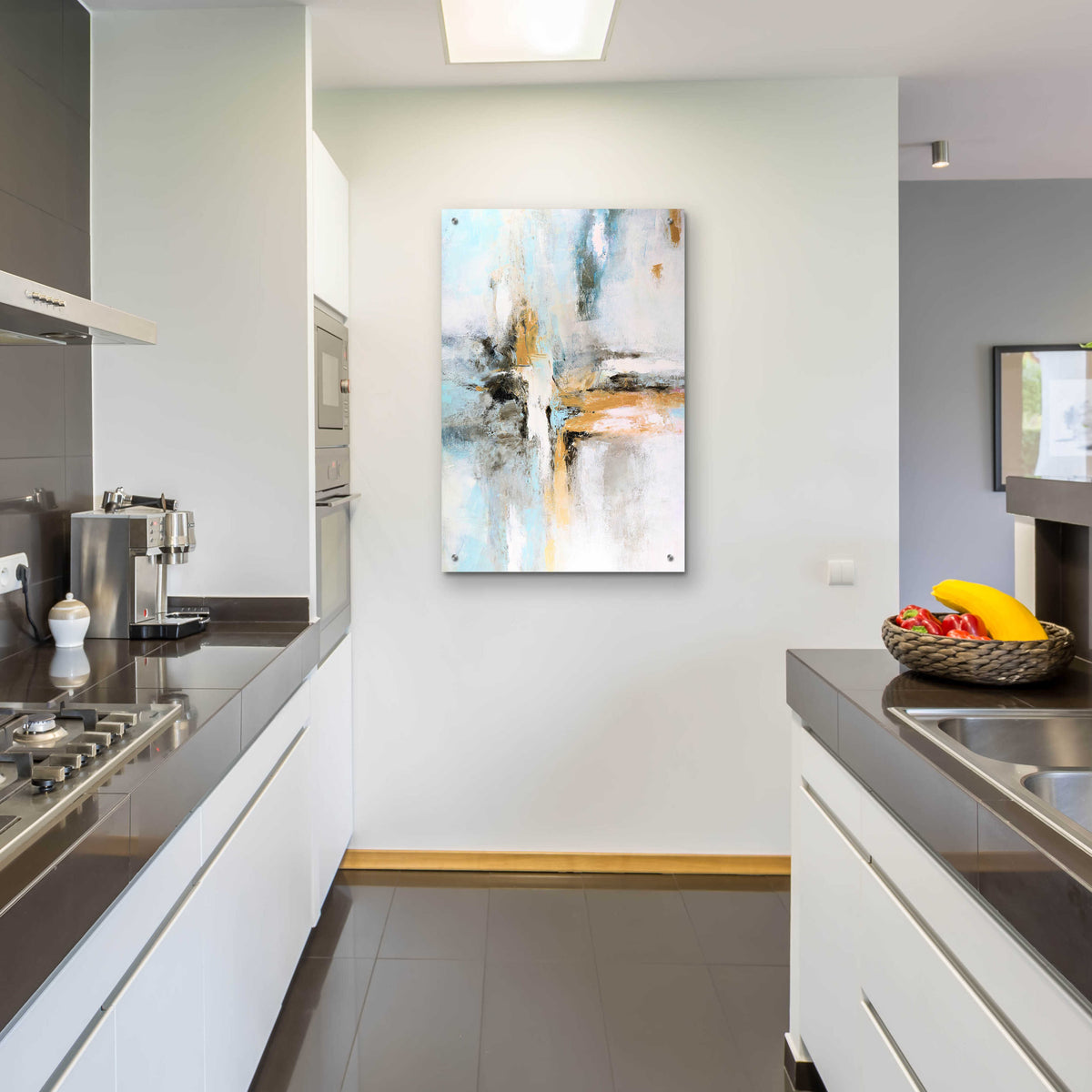 Abstract Sunrise by Christov Art - 24x36 acrylic wall art in a room