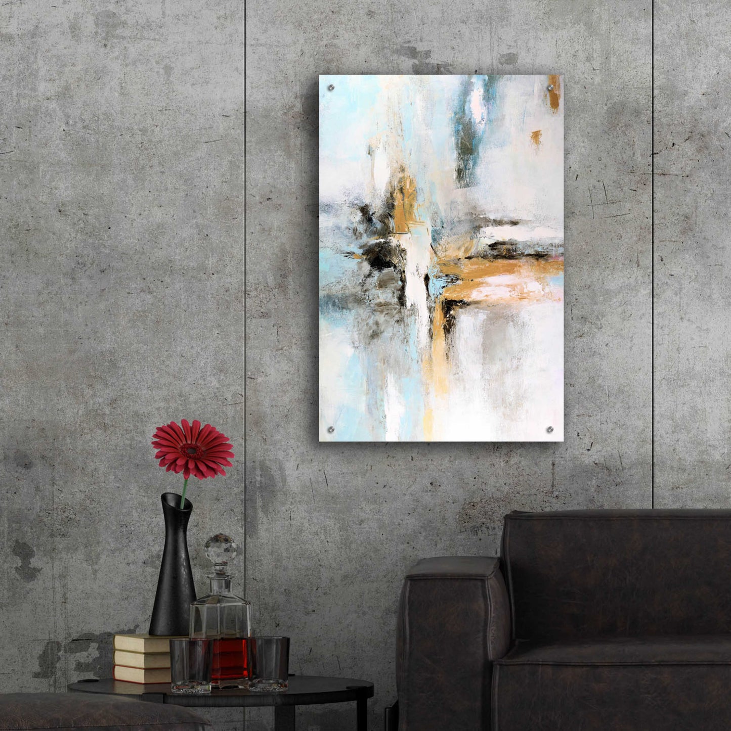 Epic Art 'Abstract Sunrise' by Christov Art, Acrylic Glass Wall Art,24x36