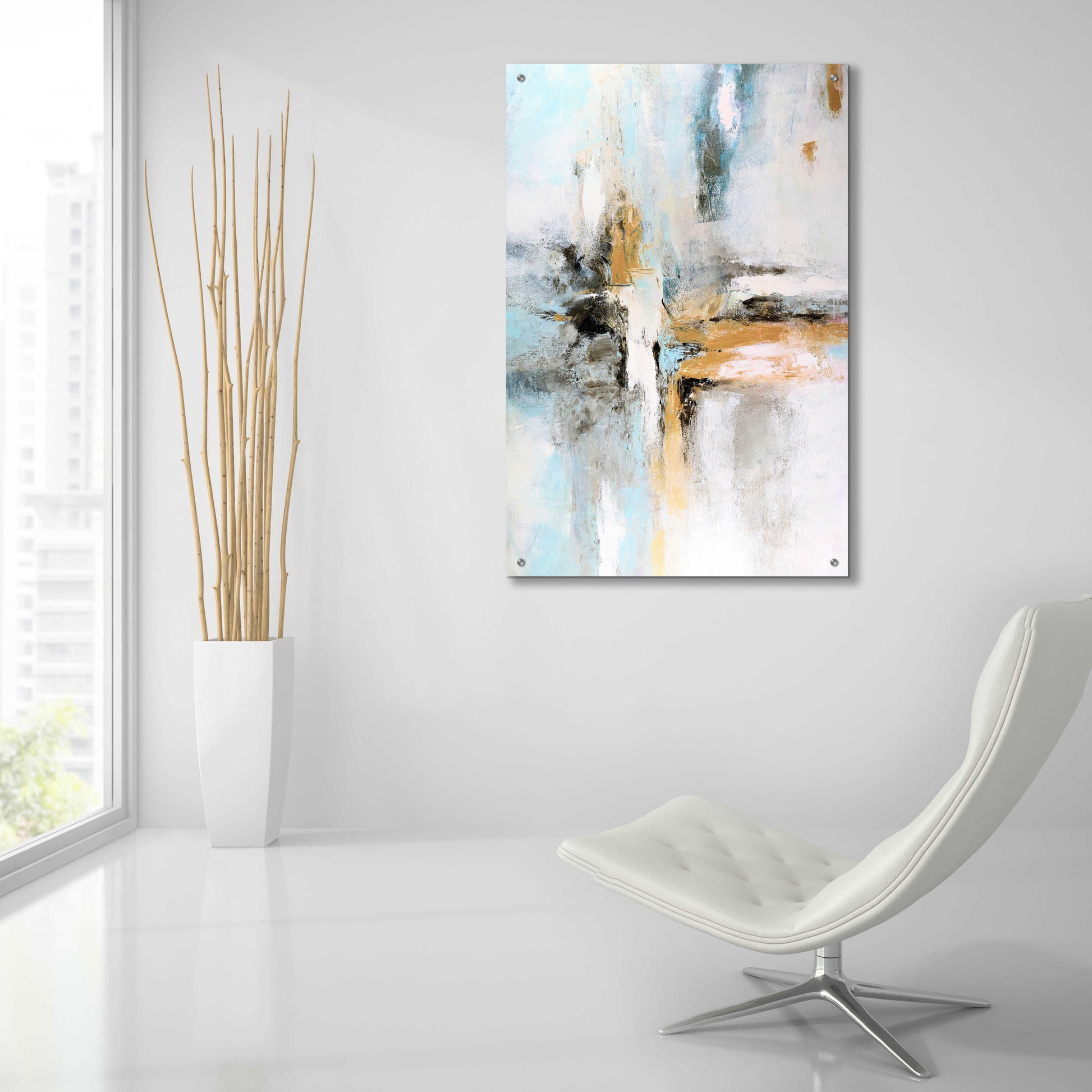 Epic Art 'Abstract Sunrise' by Christov Art, Acrylic Glass Wall Art,24x36