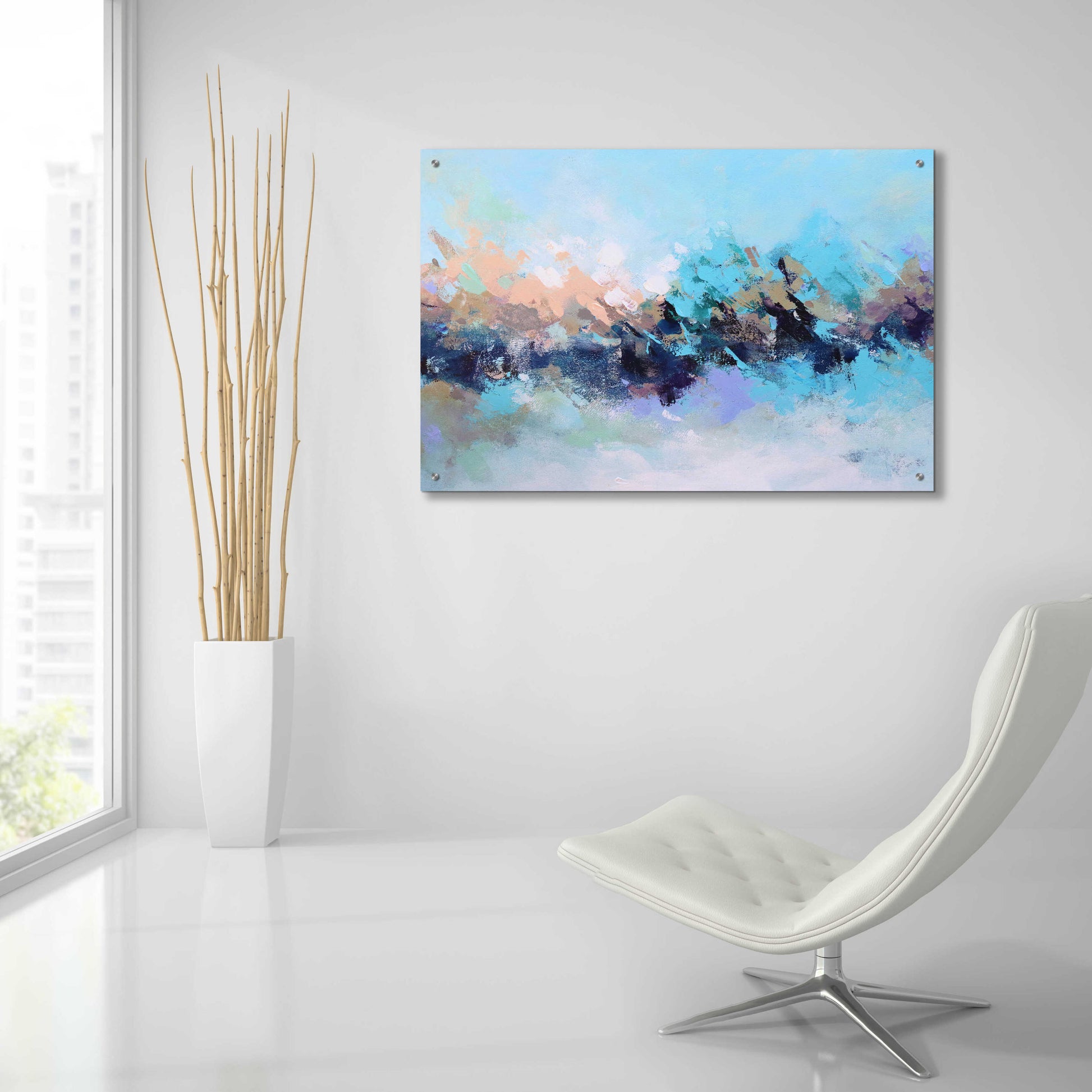 Epic Art 'Abstraction 17' by Christov Art, Acrylic Glass Wall Art,36x24