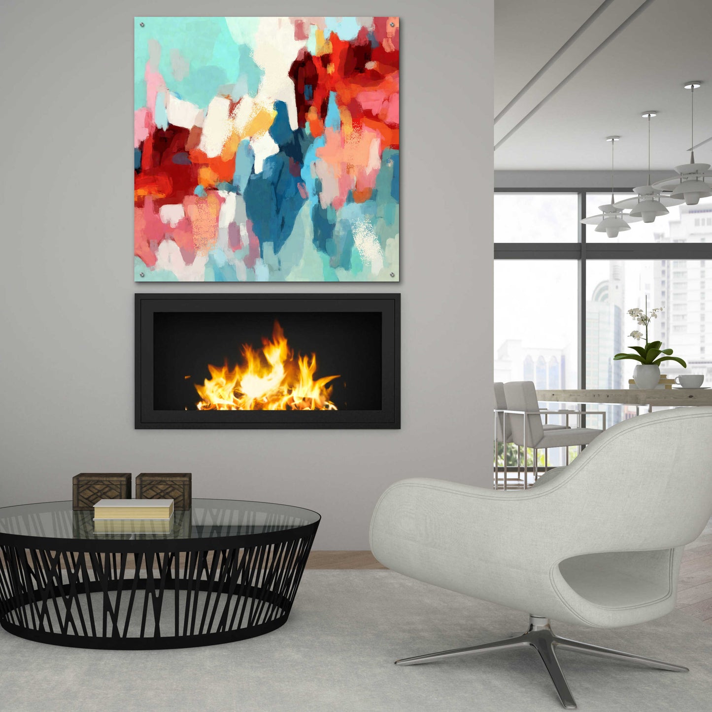 Epic Art 'Abstraction 2' by Christov Art, Acrylic Glass Wall Art,36x36