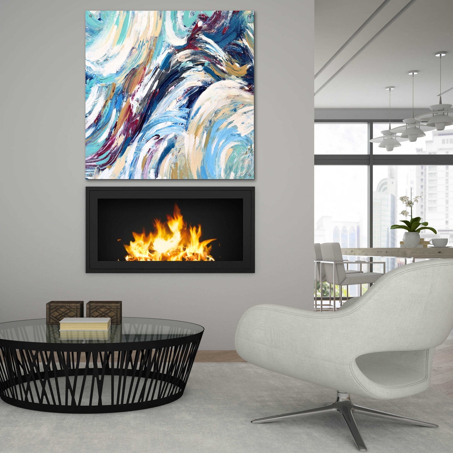 Epic Art 'Abstraction 3' by Christov Art, Acrylic Glass Wall Art,36x36