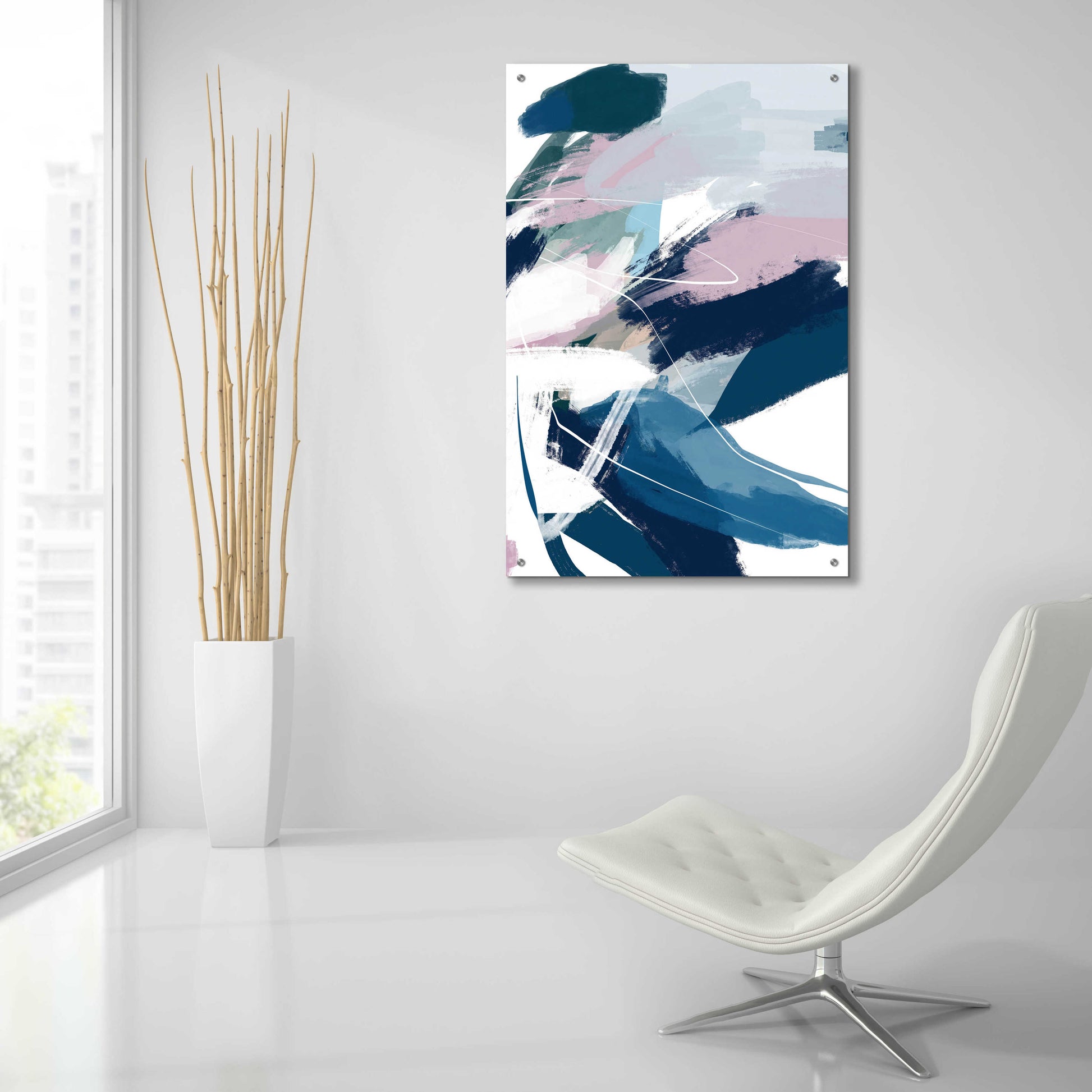 Epic Art 'Abstraction 8' by Christov Art, Acrylic Glass Wall Art,24x36