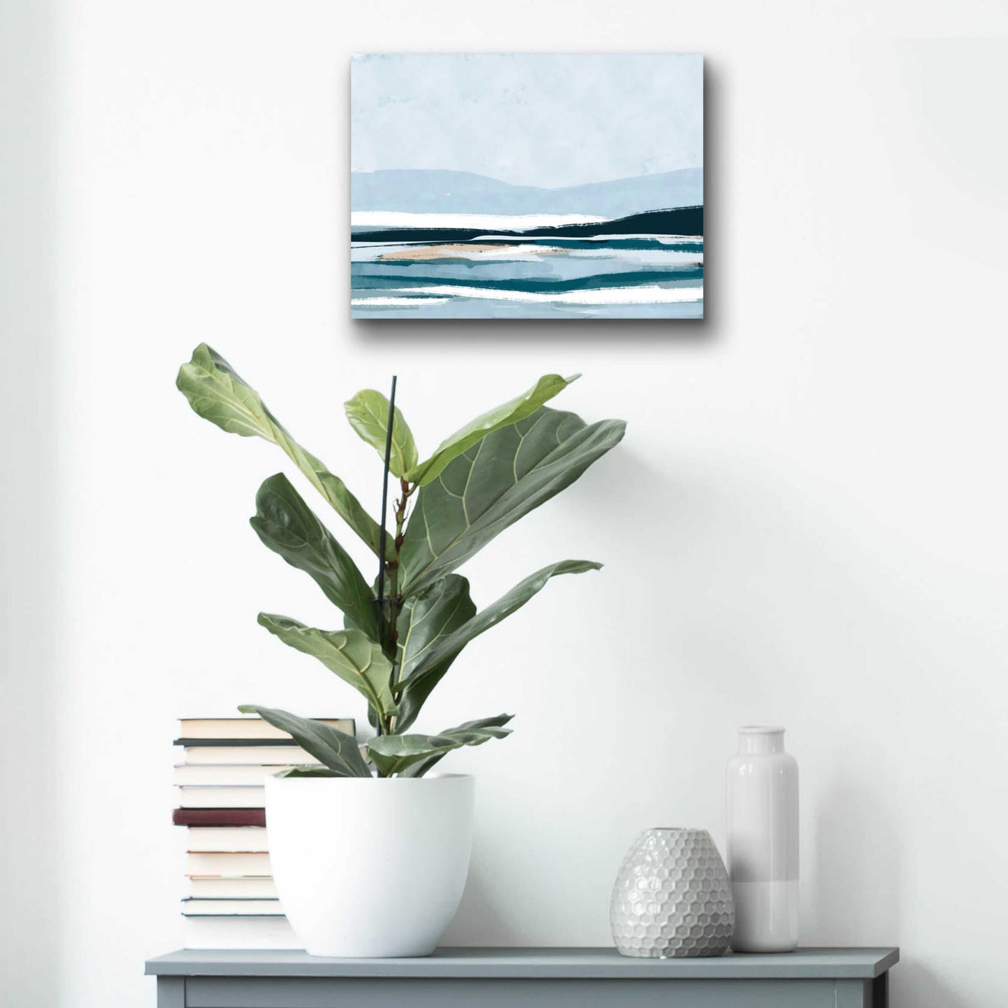 Epic Art 'Coastal Abstract 2' by Christov Art, Acrylic Glass Wall Art,16x12