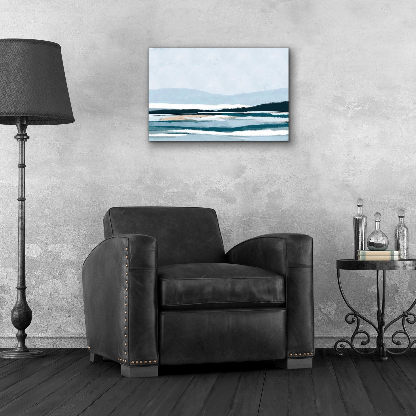 Epic Art 'Coastal Abstract 2' by Christov Art, Acrylic Glass Wall Art,24x16