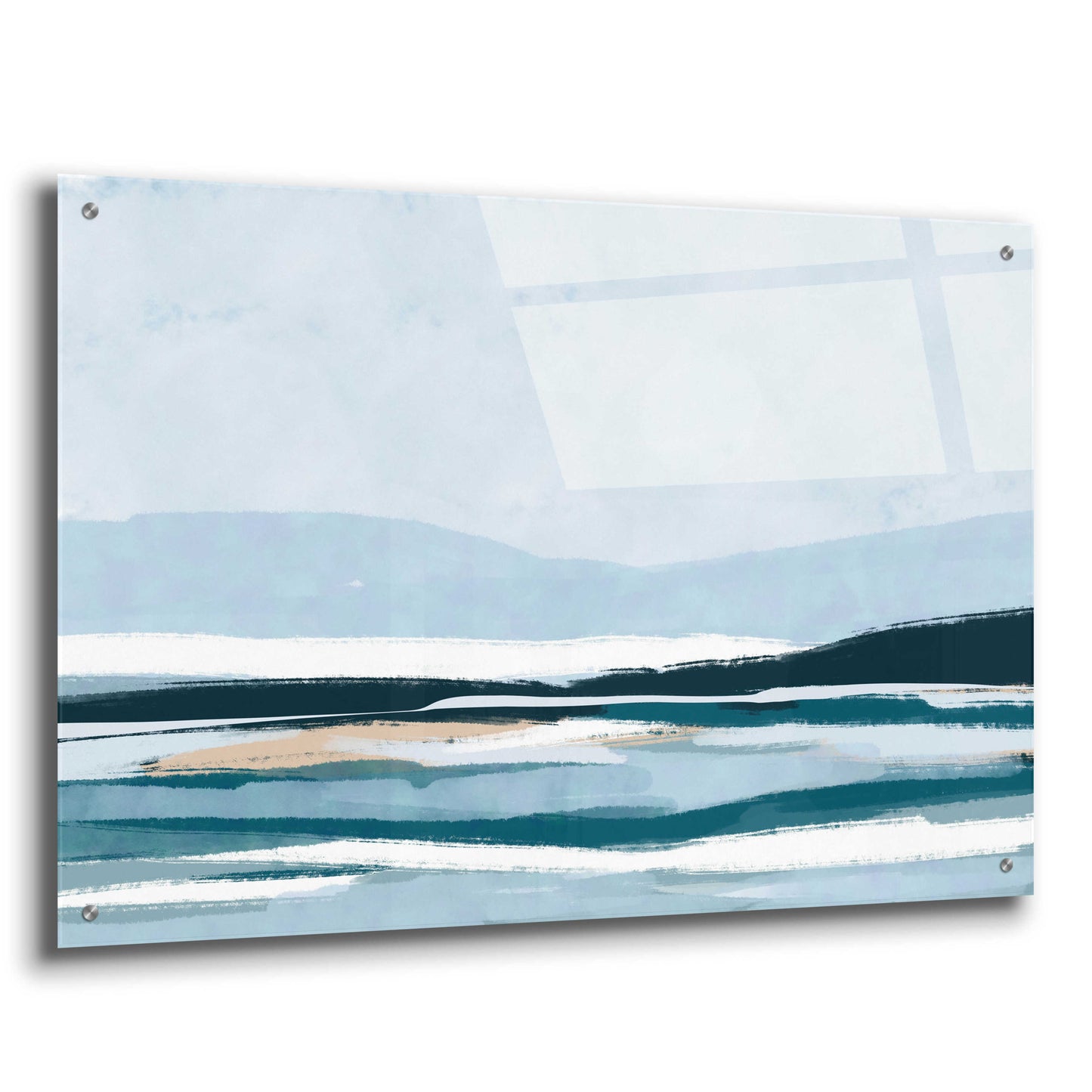 Epic Art 'Coastal Abstract 2' by Christov Art, Acrylic Glass Wall Art,36x24