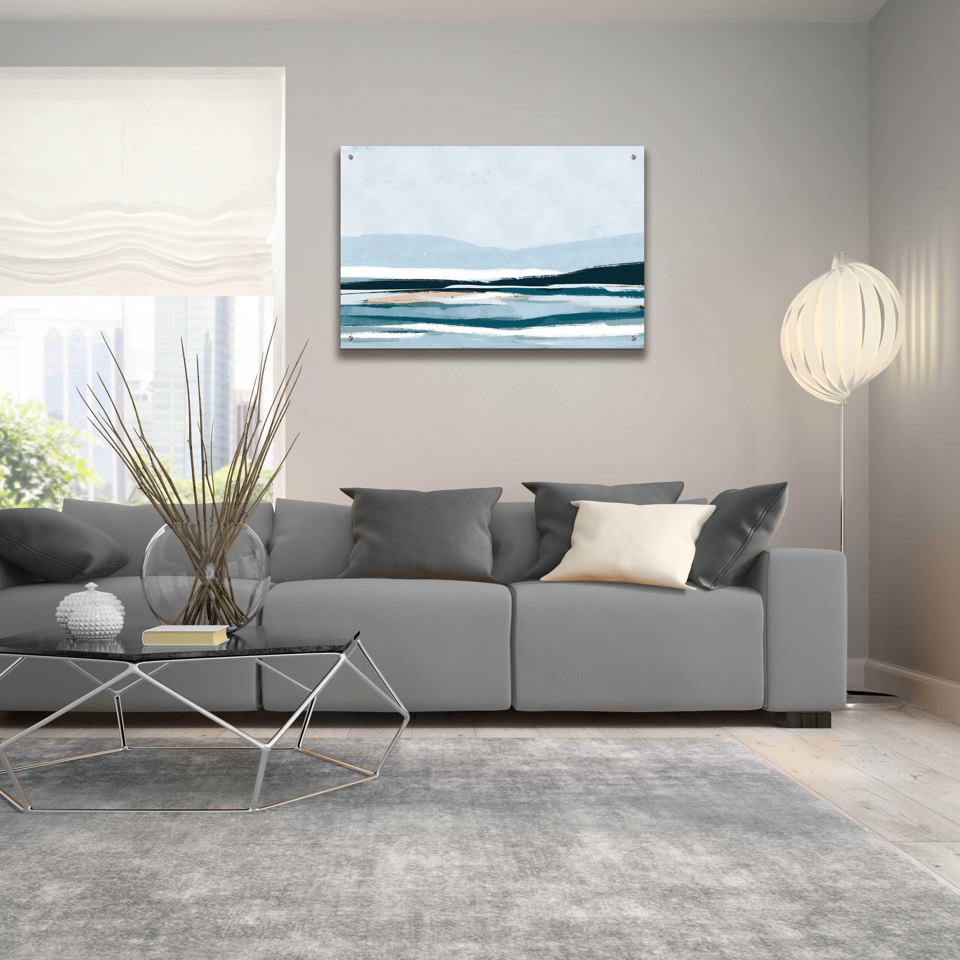 Epic Art 'Coastal Abstract 2' by Christov Art, Acrylic Glass Wall Art,36x24