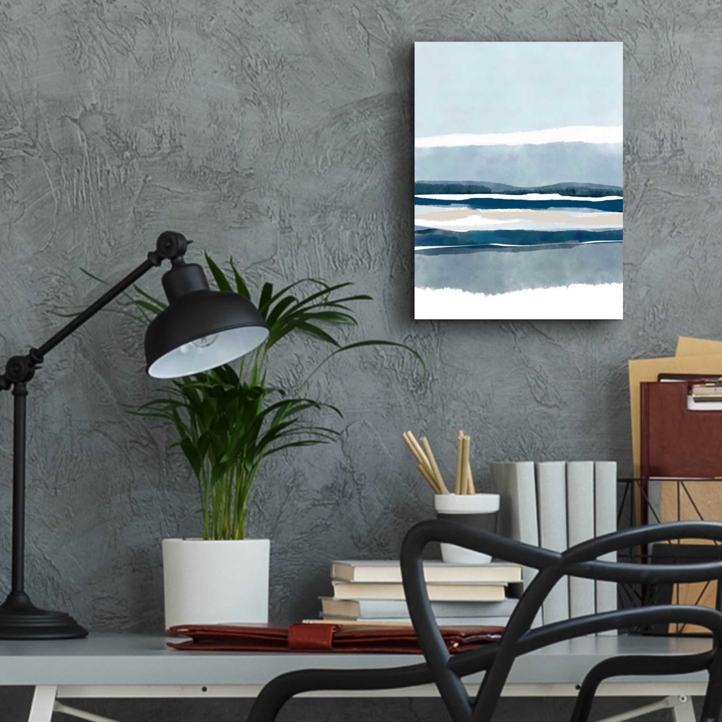 Epic Art 'Coastal Abstract 7' by Christov Art, Acrylic Glass Wall Art,12x16