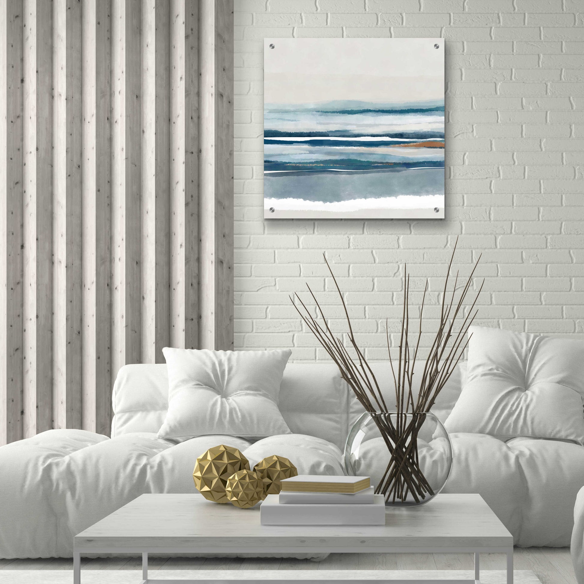 Epic Art 'Coastal Abstract 8' by Christov Art, Acrylic Glass Wall Art,24x24