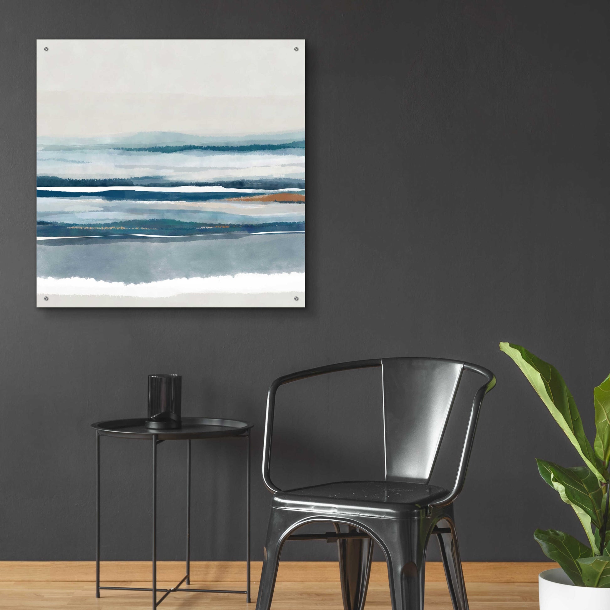 Epic Art 'Coastal Abstract 8' by Christov Art, Acrylic Glass Wall Art,36x36