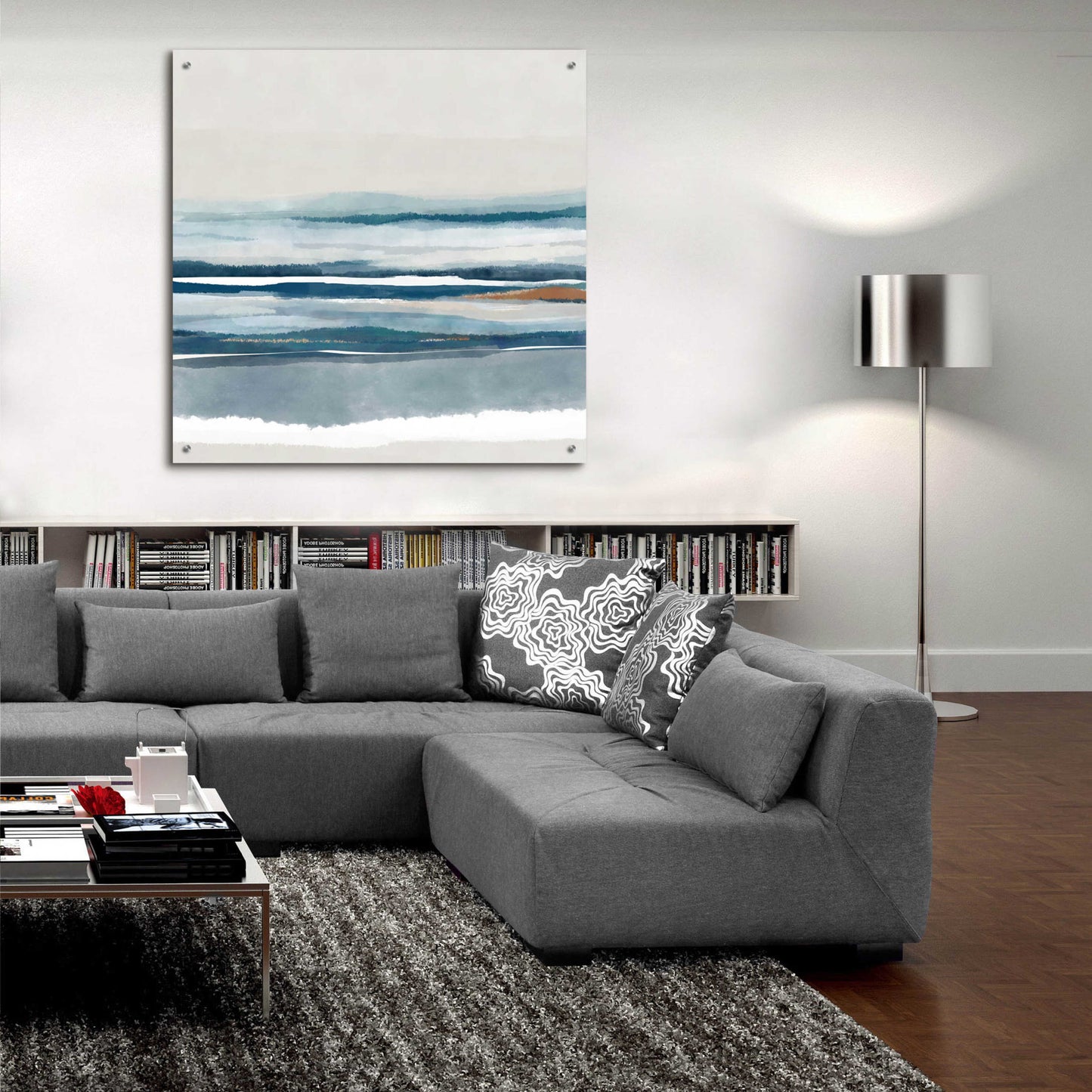 Epic Art 'Coastal Abstract 8' by Christov Art, Acrylic Glass Wall Art,36x36