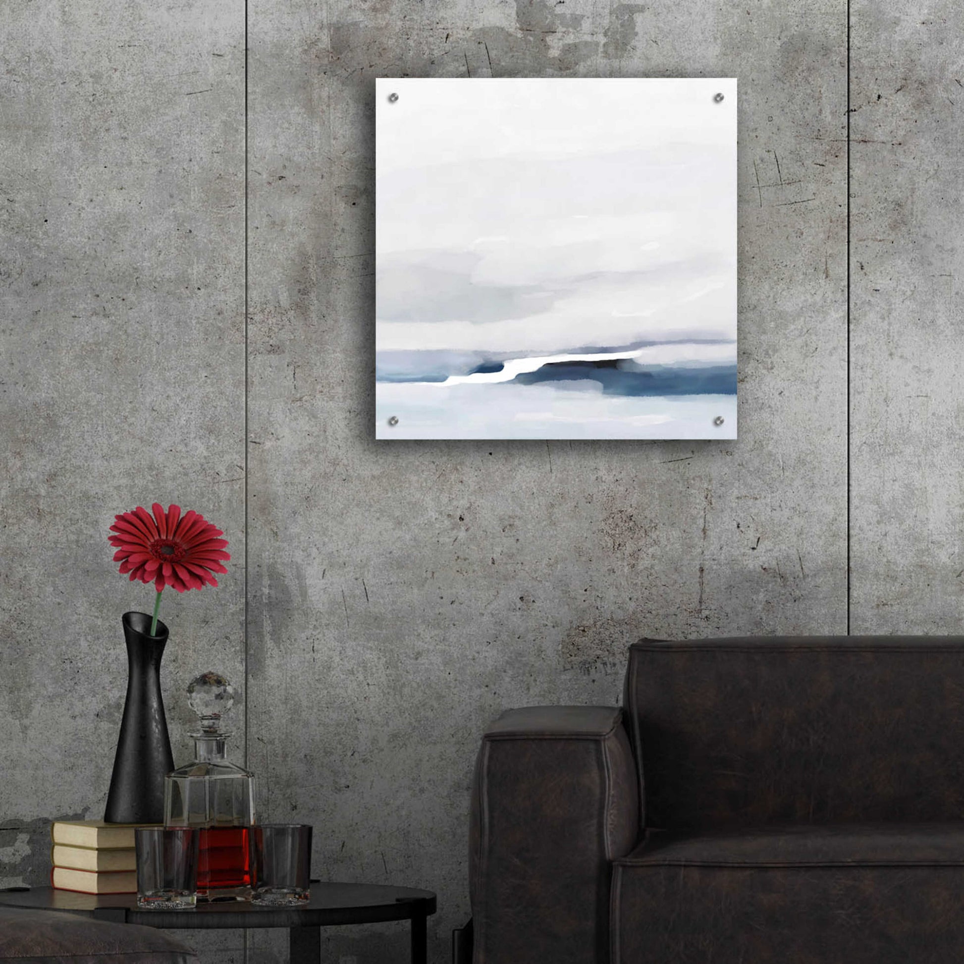 Epic Art 'Coastal Abstract' by Christov Art, Acrylic Glass Wall Art,24x24