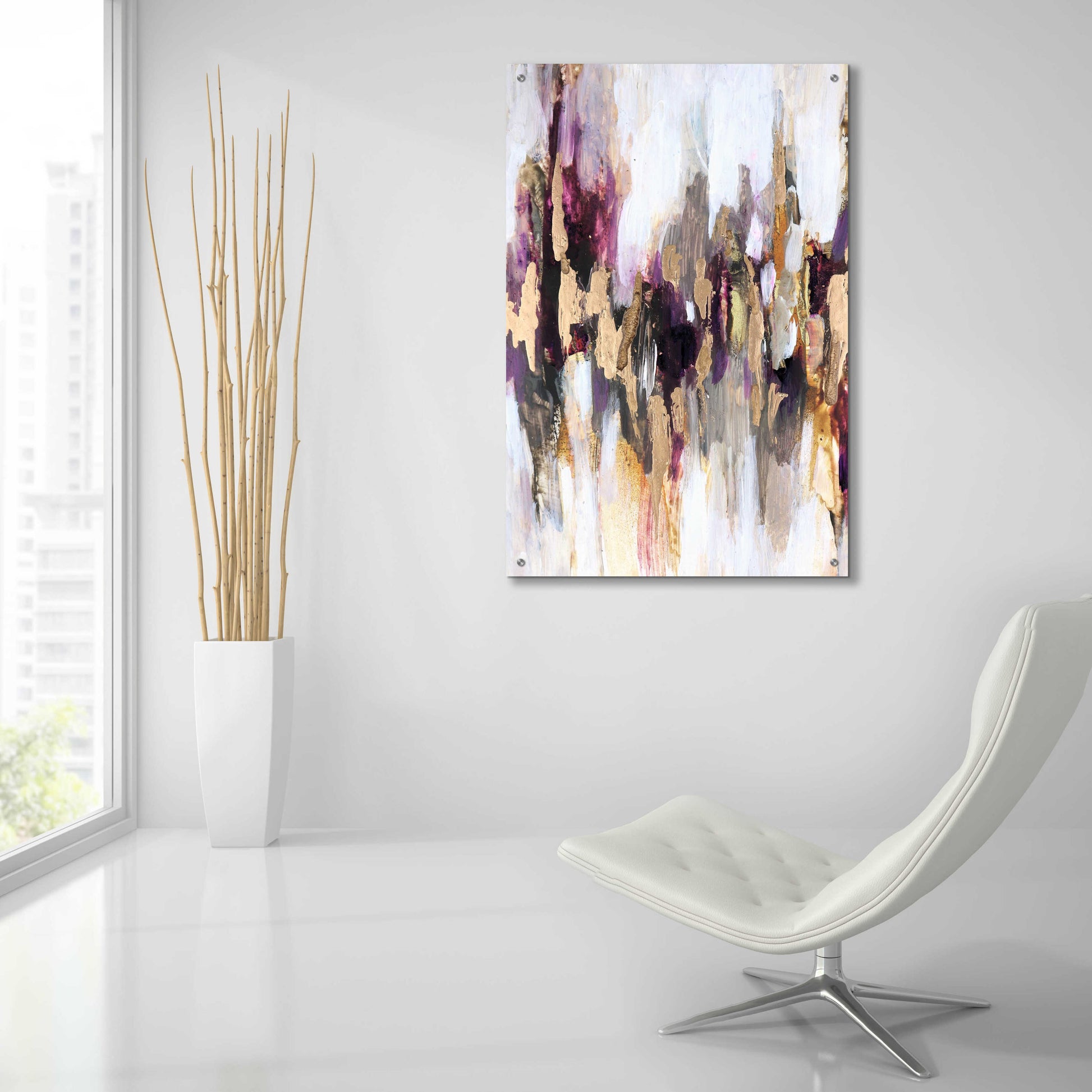 Epic Art 'Gleaming Gold' by Christov Art, Acrylic Glass Wall Art,24x36