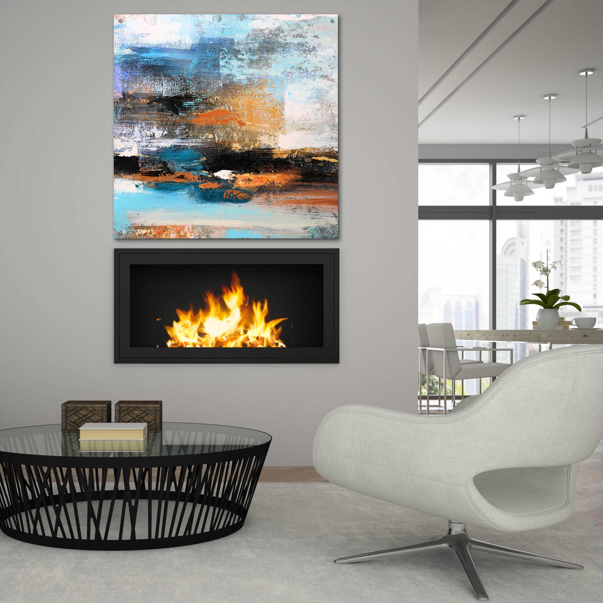 Epic Art 'Warm Sunset' by Christov Art, Acrylic Glass Wall Art,36x36