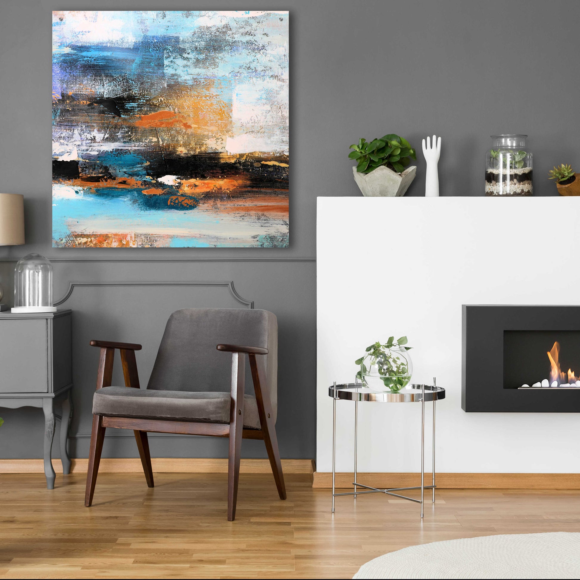 Epic Art 'Warm Sunset' by Christov Art, Acrylic Glass Wall Art,36x36