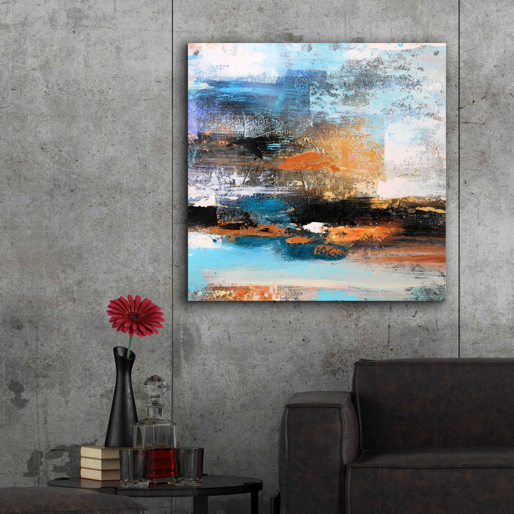 Epic Art 'Warm Sunset' by Christov Art, Acrylic Glass Wall Art,36x36