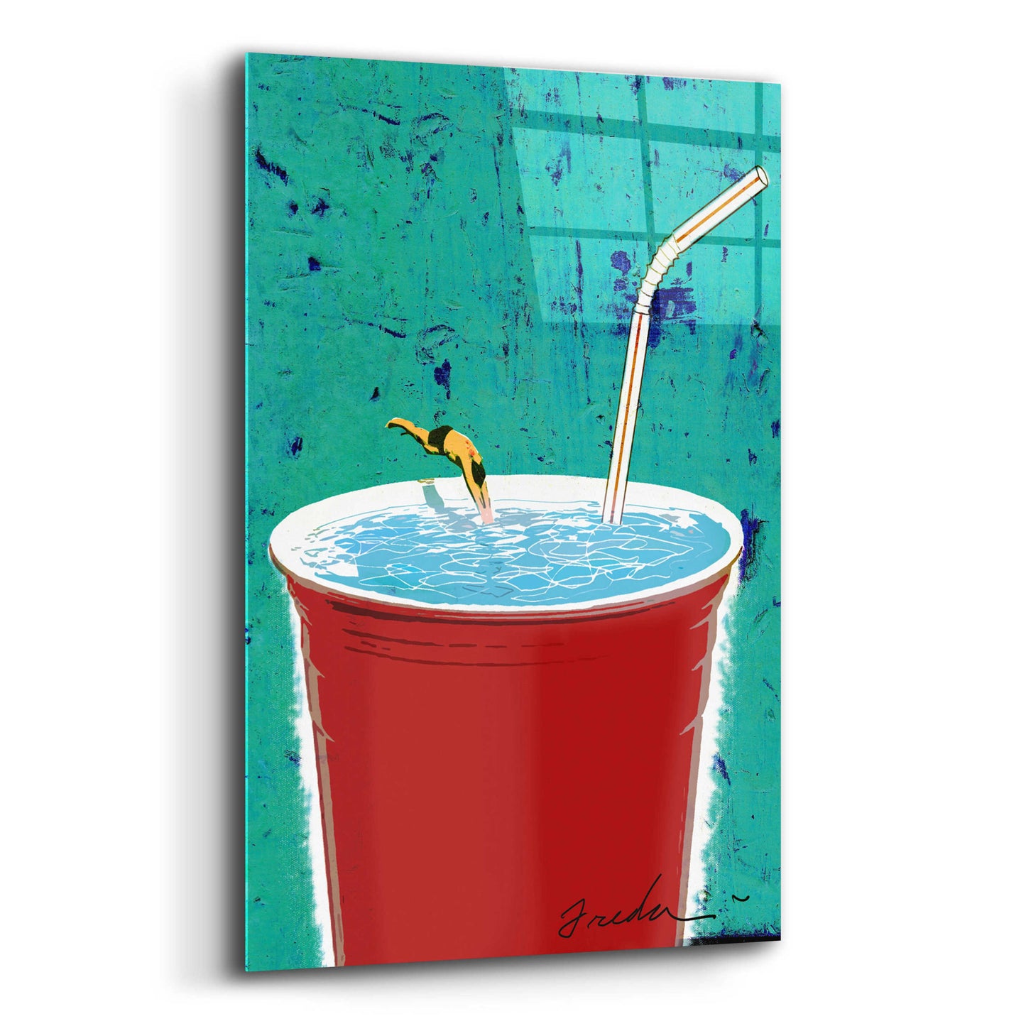 Epic Art 'Big Drink' by Anthony Freda, Acrylic Glass Wall Art,12x16