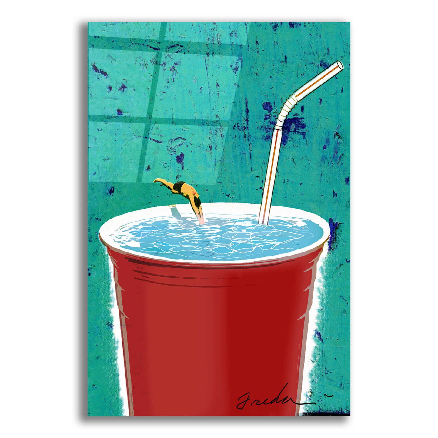 Epic Art 'Big Drink' by Anthony Freda, Acrylic Glass Wall Art,12x16