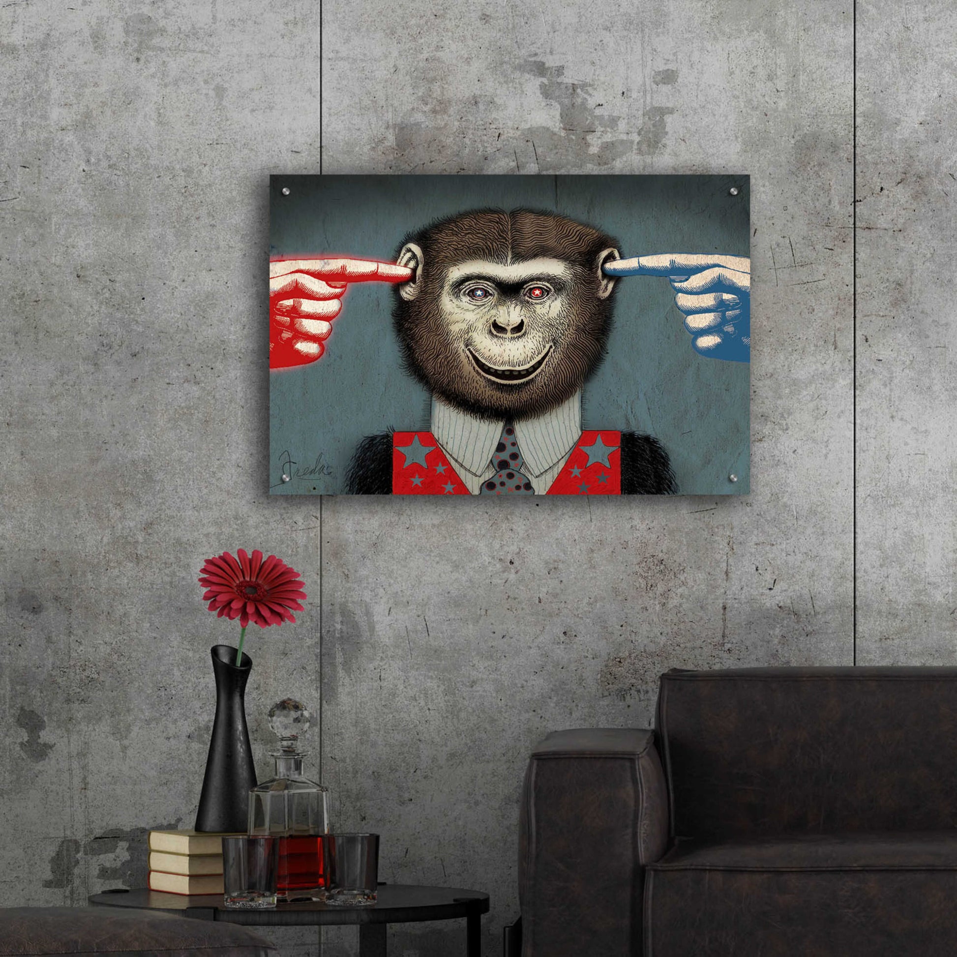 Epic Art 'Monkey' by Anthony Freda, Acrylic Glass Wall Art,36x24