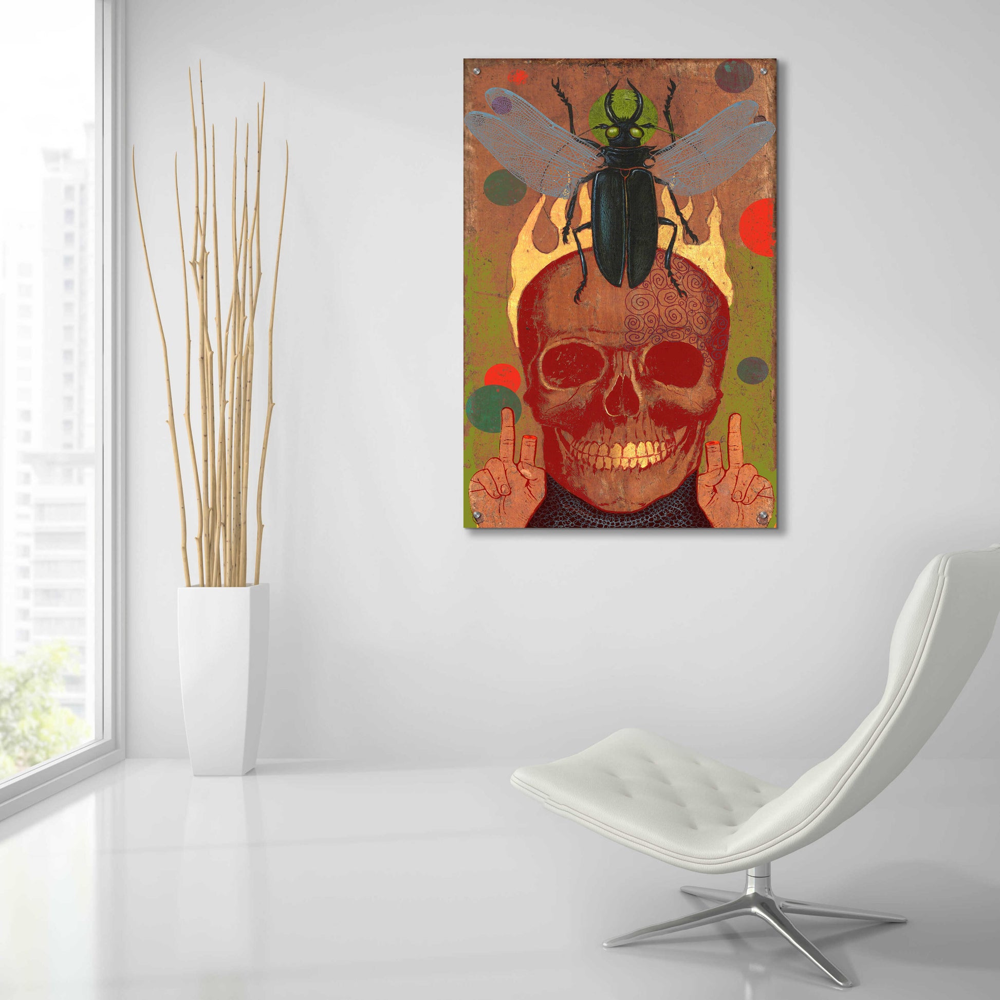 Epic Art 'Skull' by Anthony Freda, Acrylic Glass Wall Art,24x36