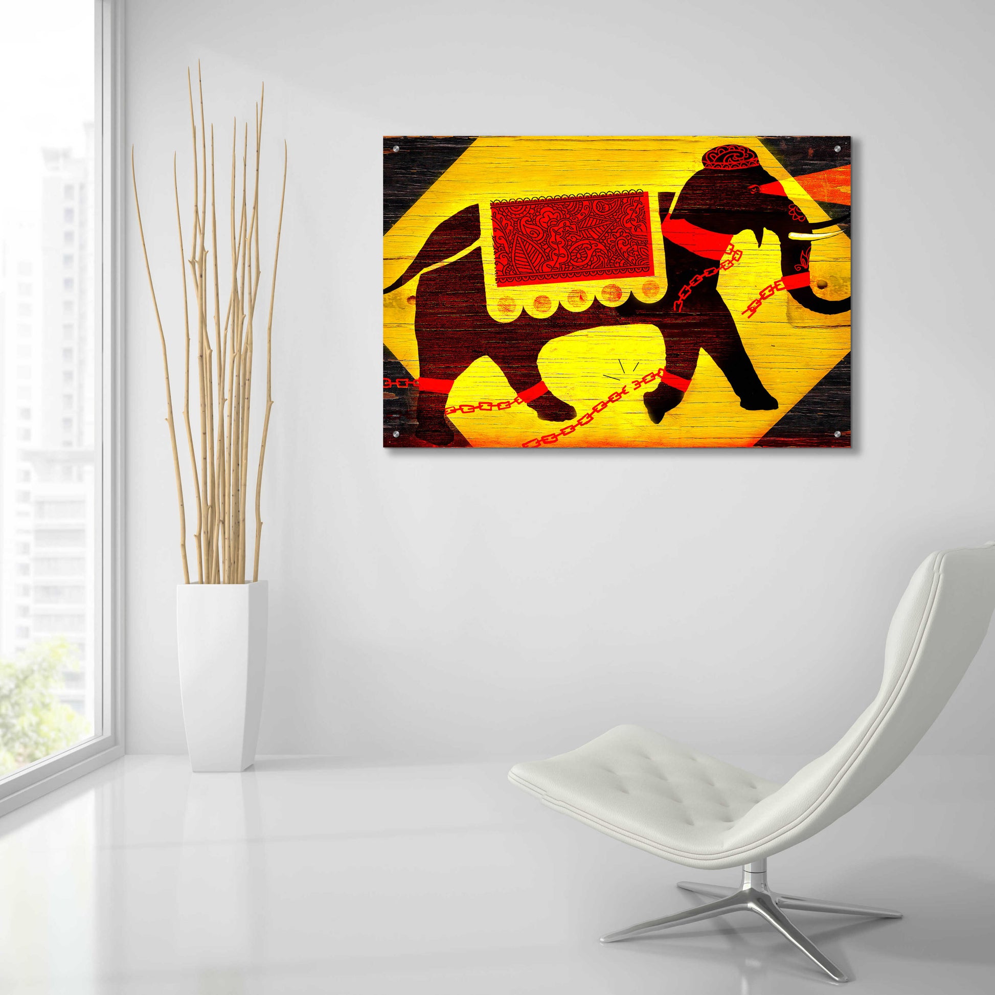 Epic Art 'Elephant' by Anthony Freda, Acrylic Glass Wall Art,36x24